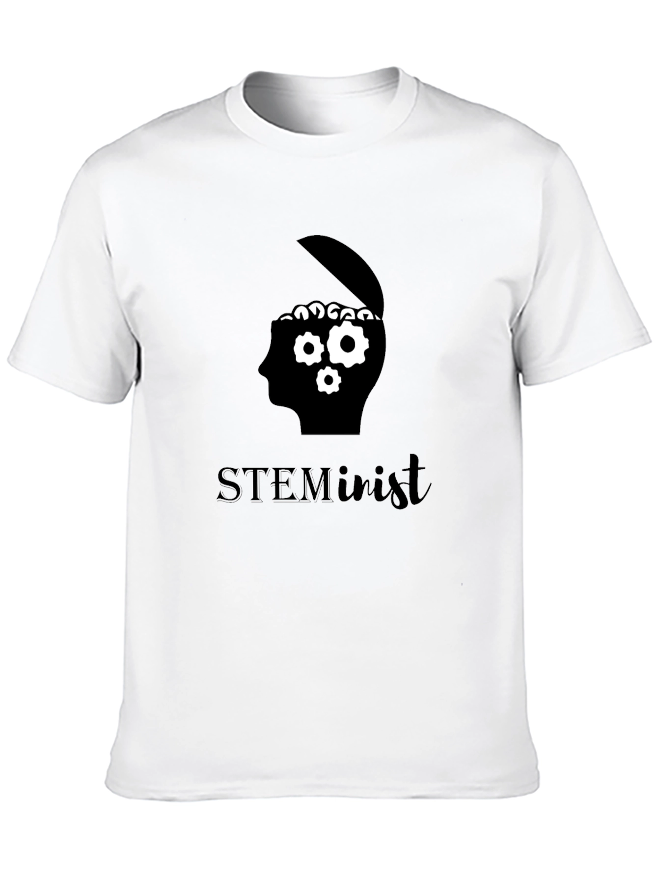 STEMinist Brain Gears Graphic Tee - Black Cotton T-Shirt