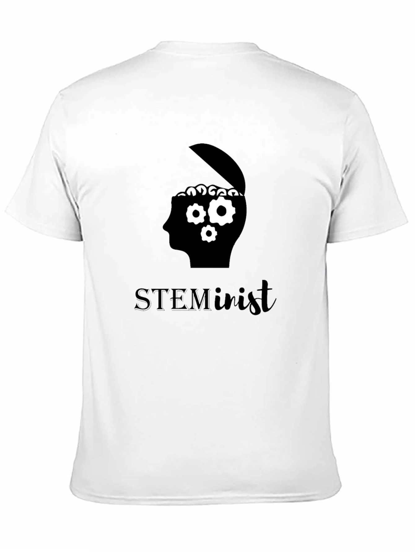 STEMinist Brain Gears Graphic Tee - Black Cotton T-Shirt