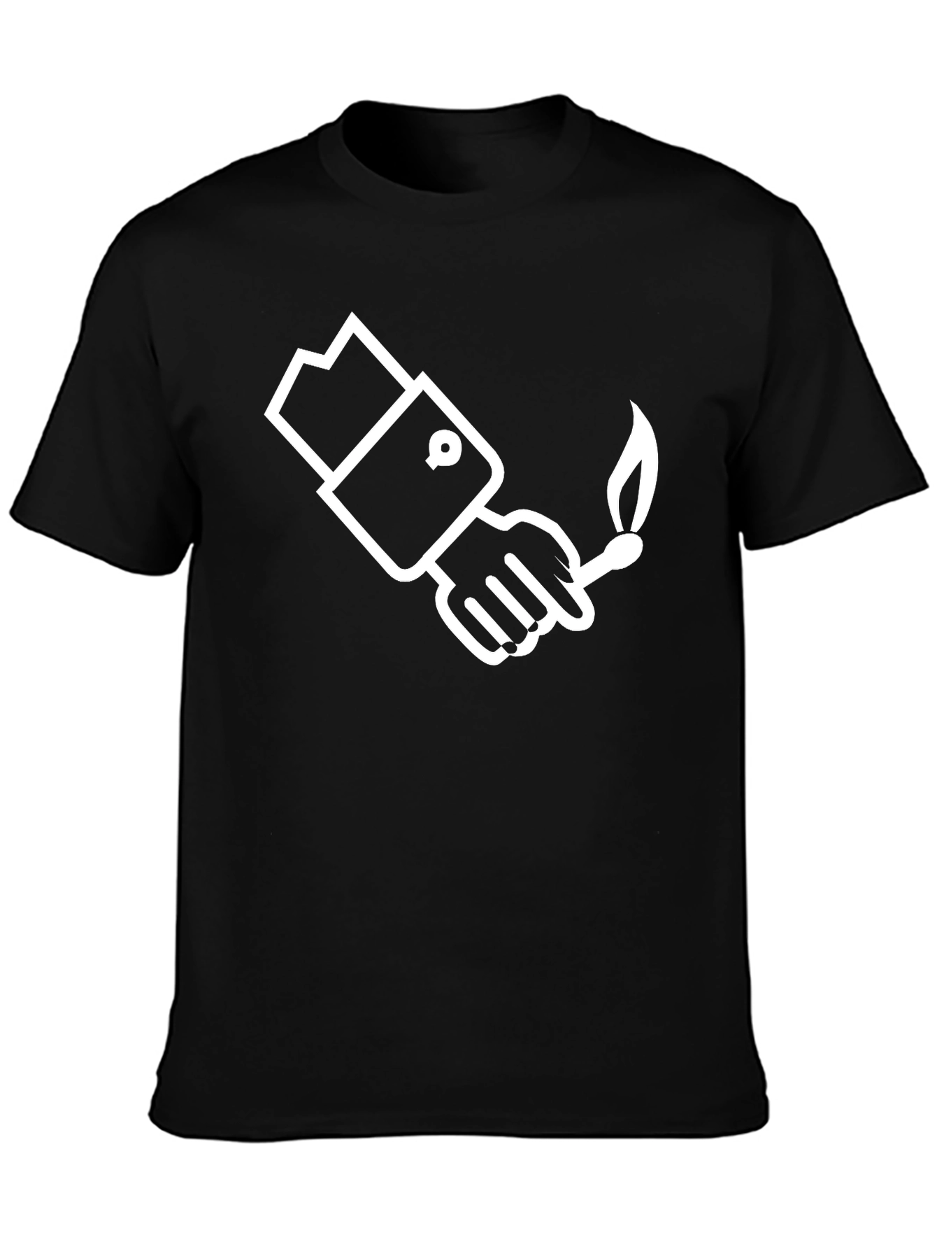 Stylish Hand Holding Match T-Shirt