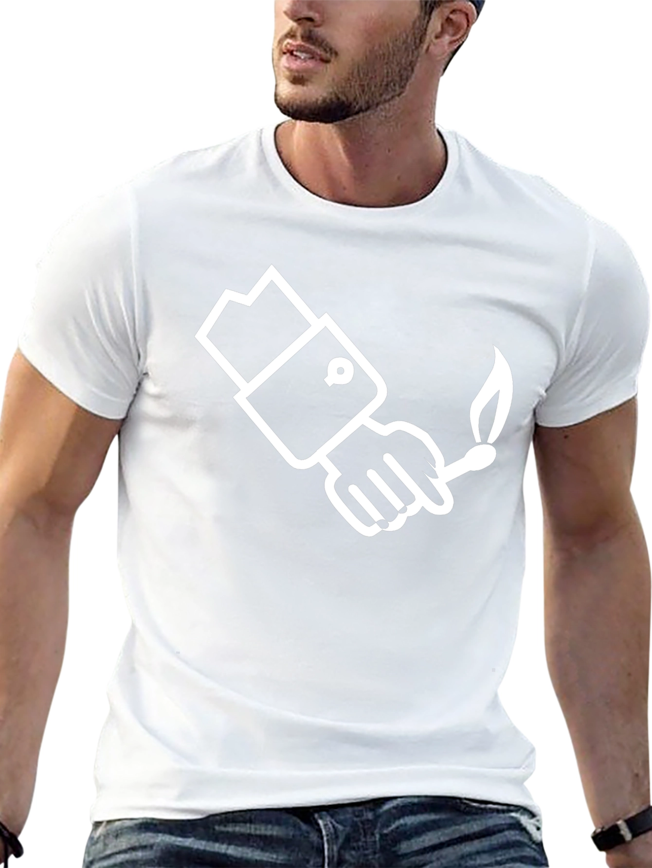 Stylish Hand Holding Match T-Shirt
