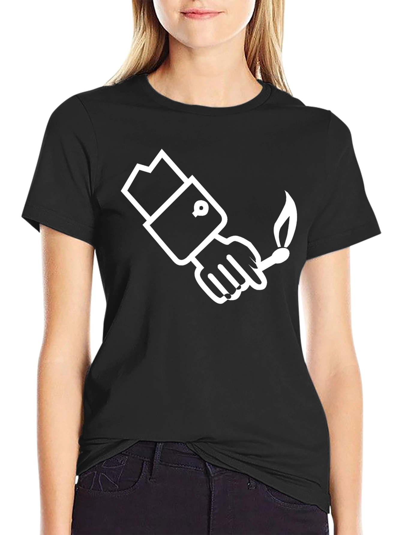 Stylish Hand Holding Match T-Shirt