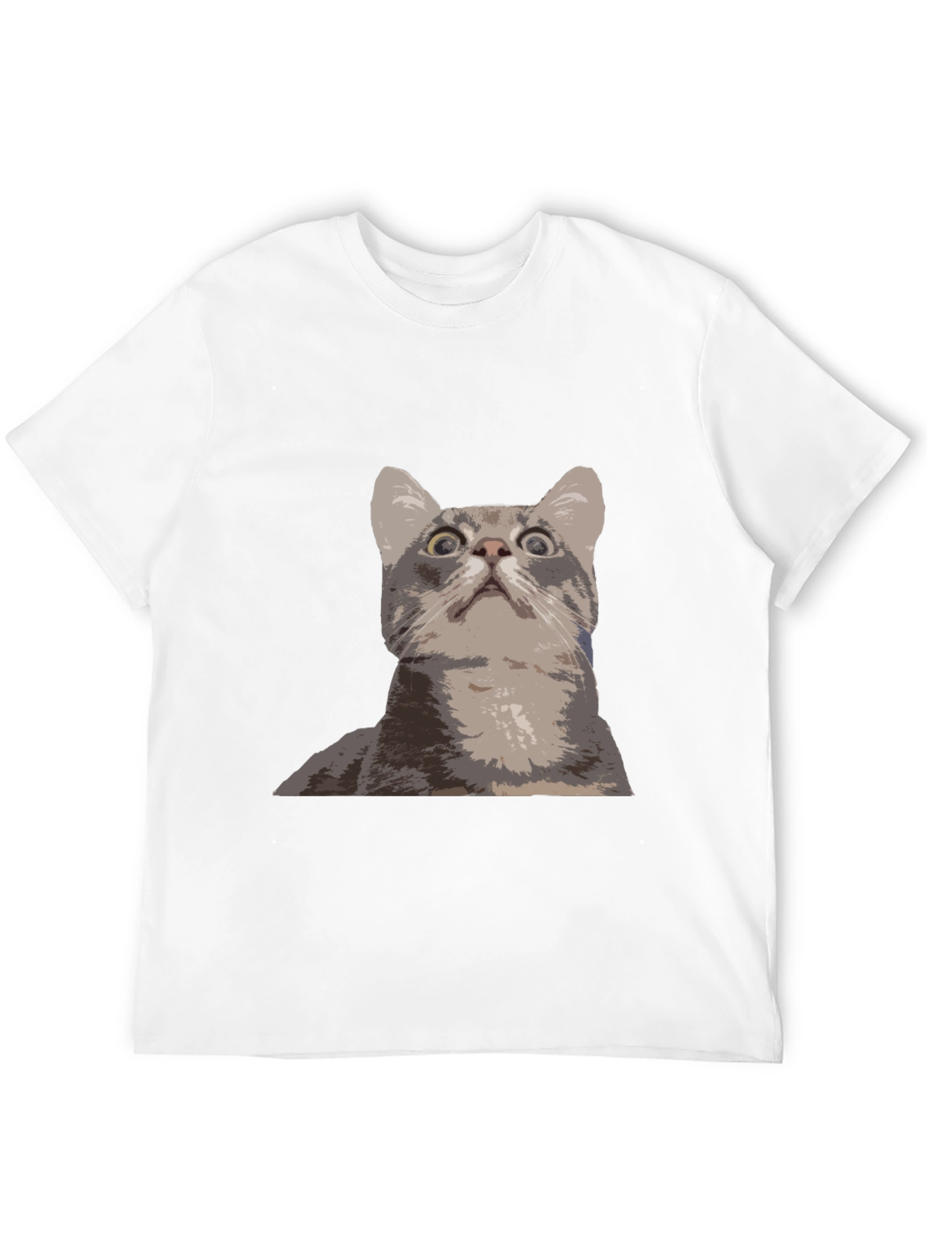 Funny Cat Graphic Tee - Black Cotton T-Shirt