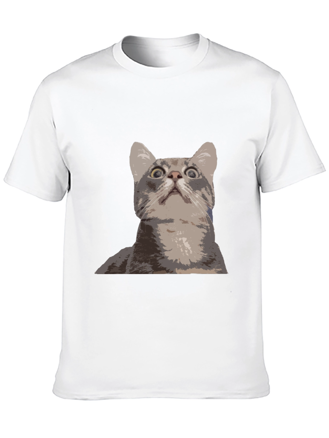 Funny Cat Graphic Tee - Black Cotton T-Shirt
