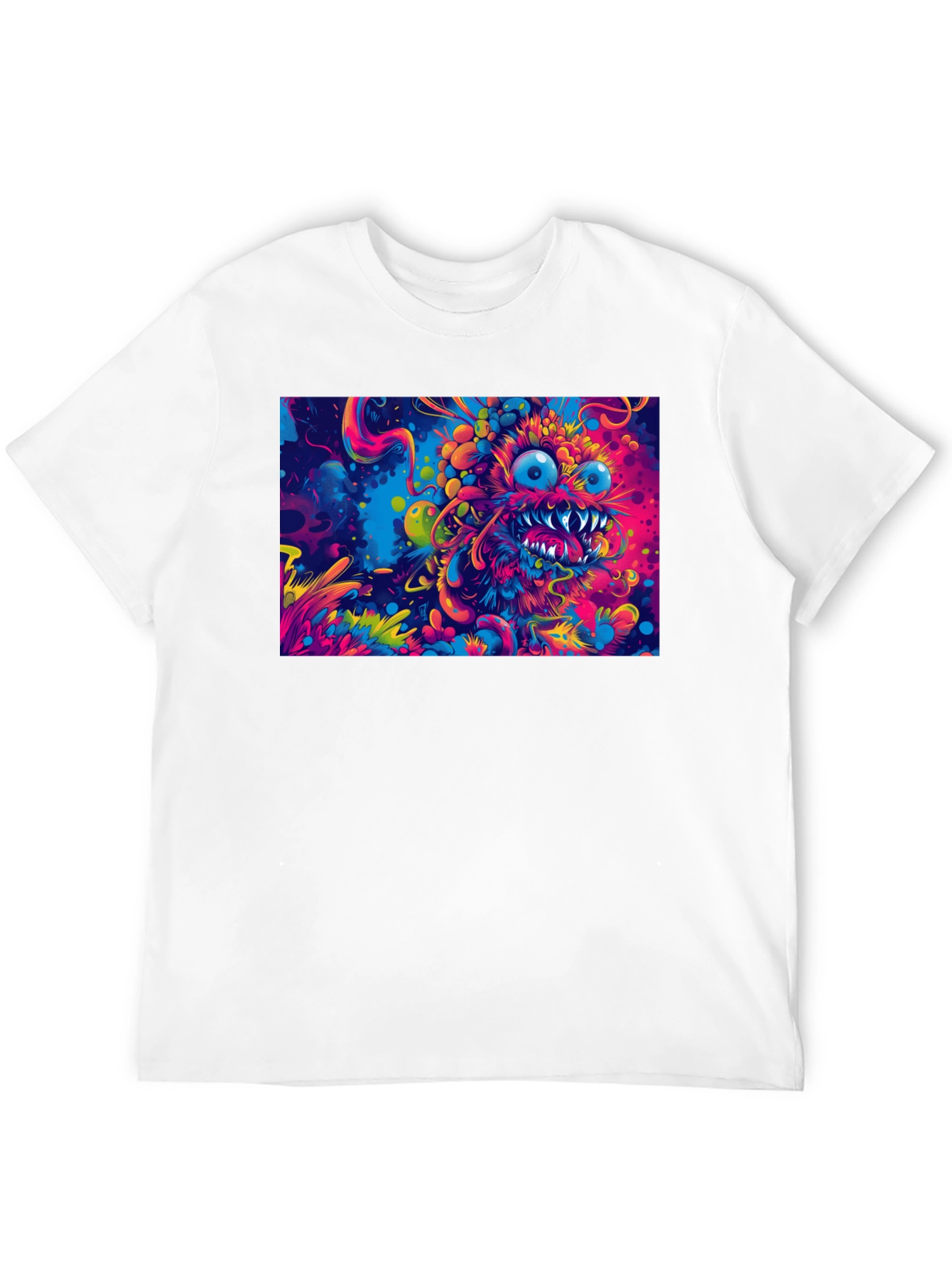 Psychedelic Monster Graphic Print T-Shirt