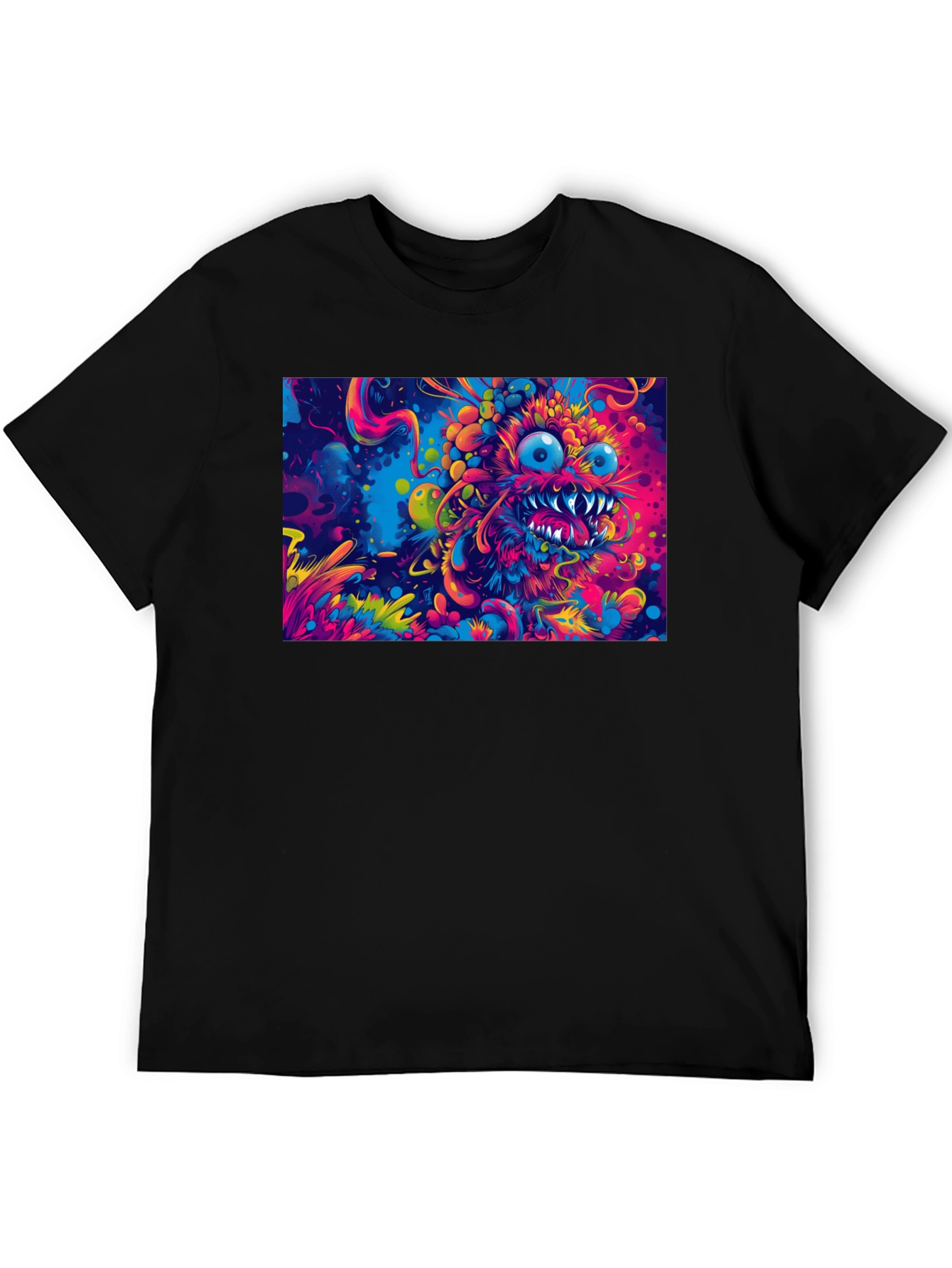 Psychedelic Monster Graphic Print T-Shirt