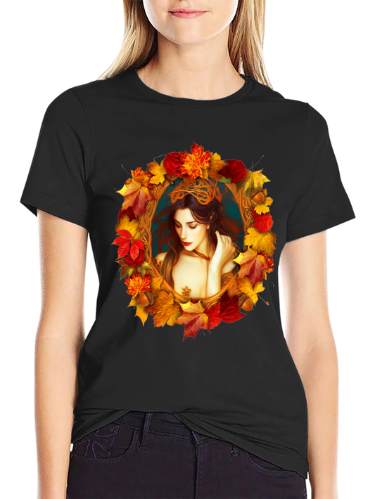 Autumn Goddess Graphic Tee - Unique Fall Fashion