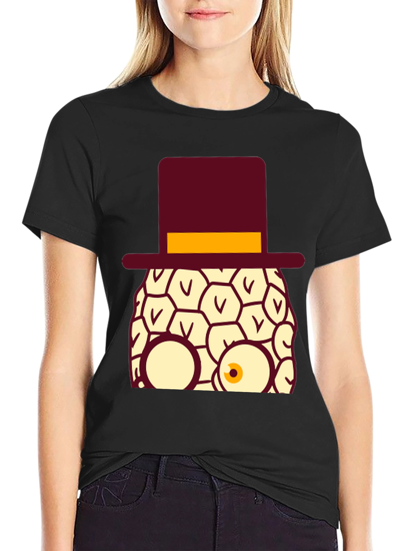 Funny Pineapple Top Hat Graphic Tee