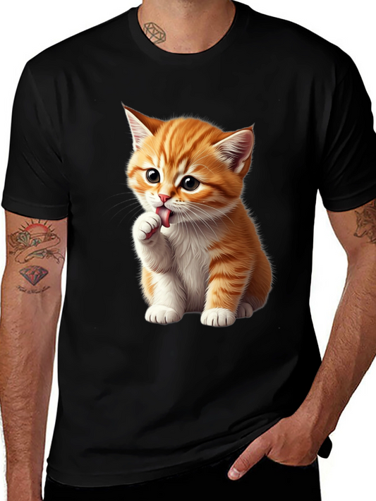Cute Kitten Graphic Tee - Black Softstyle Shirt
