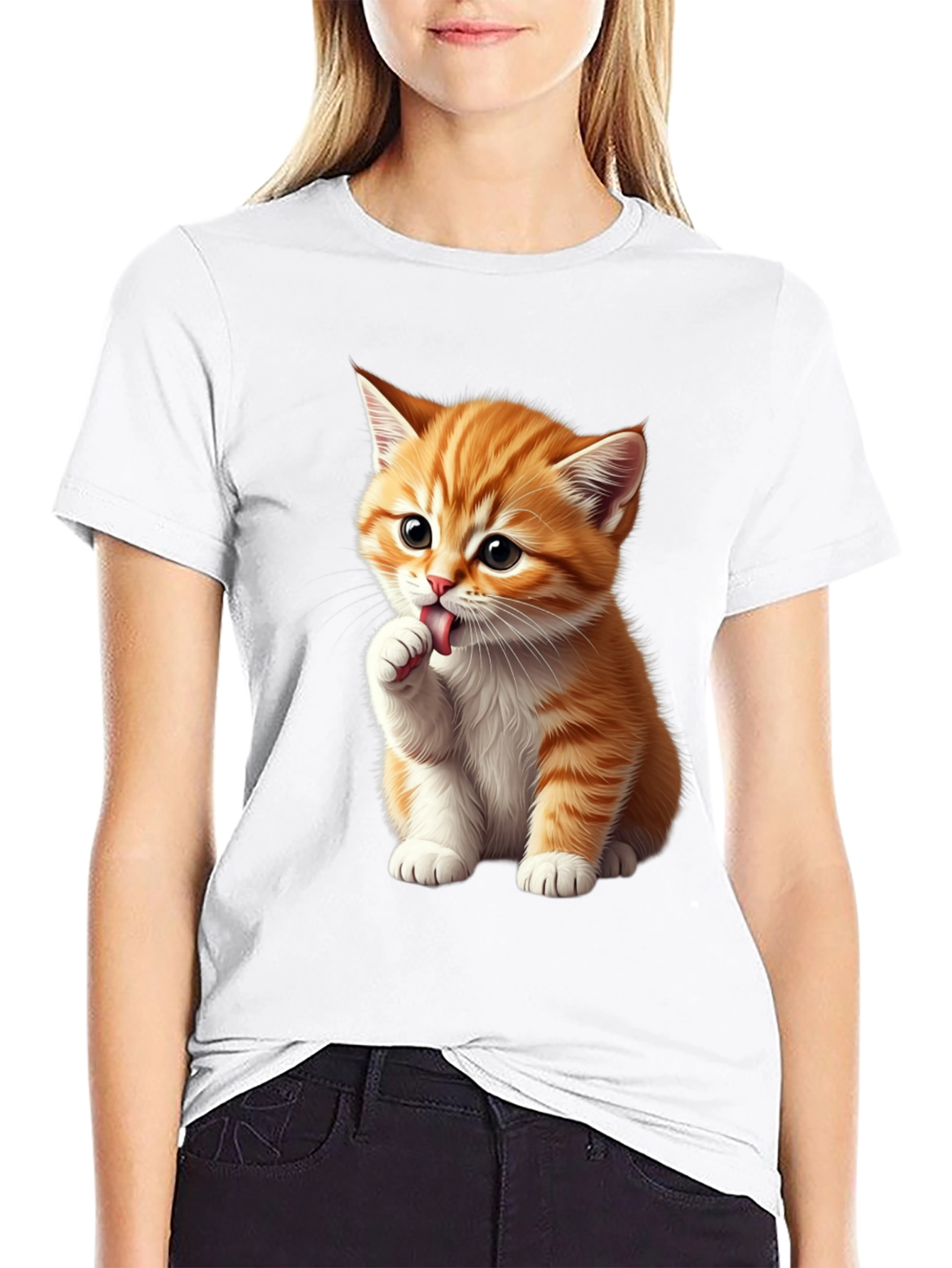 Cute Kitten Graphic Tee - Black Softstyle Shirt