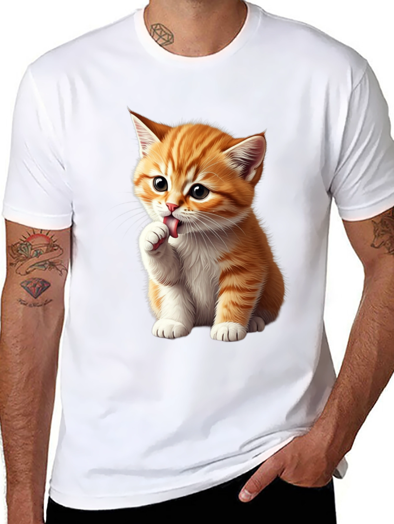 Cute Kitten Graphic Tee - Black Softstyle Shirt