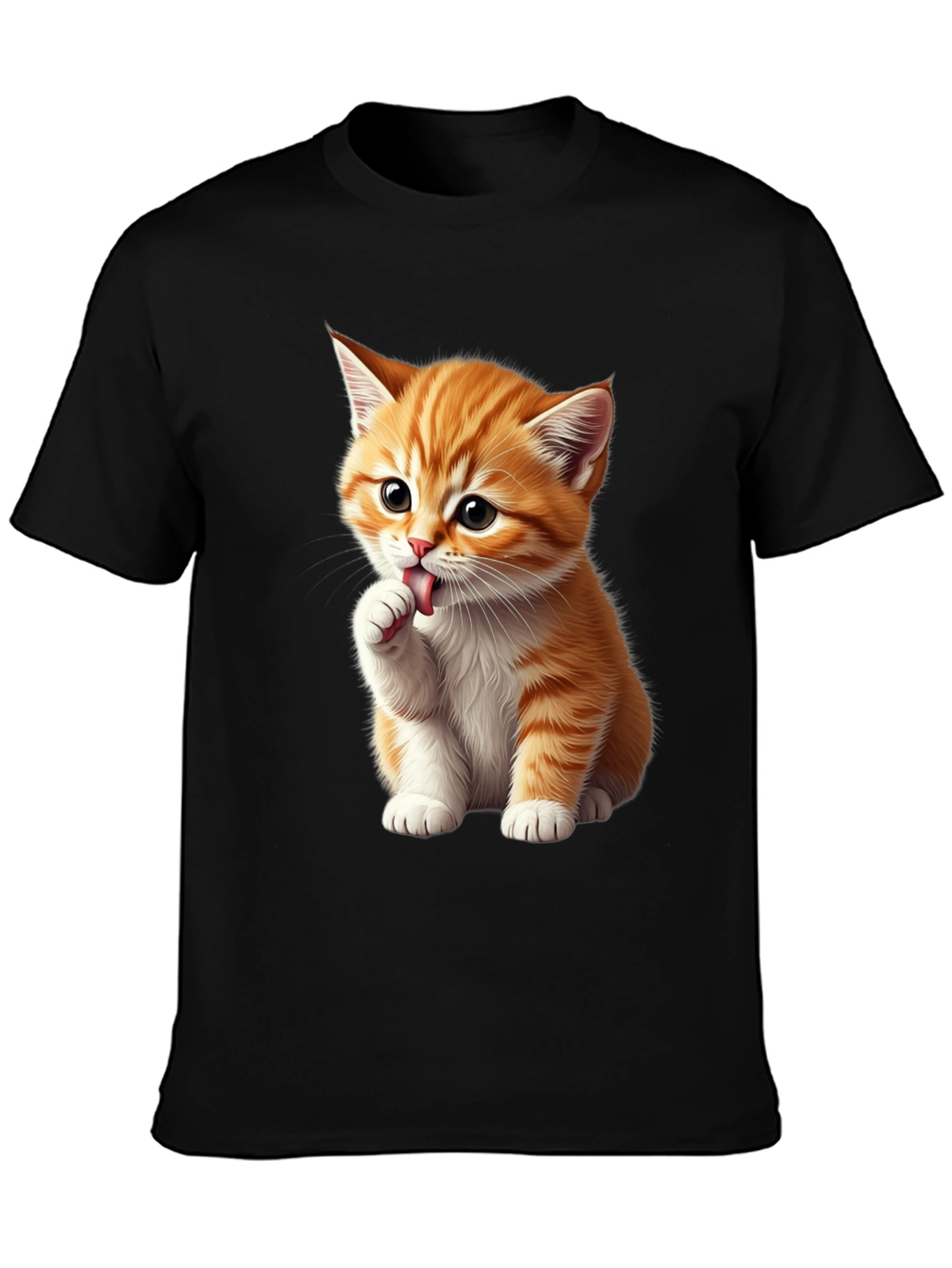 Cute Kitten Graphic Tee - Black Softstyle Shirt