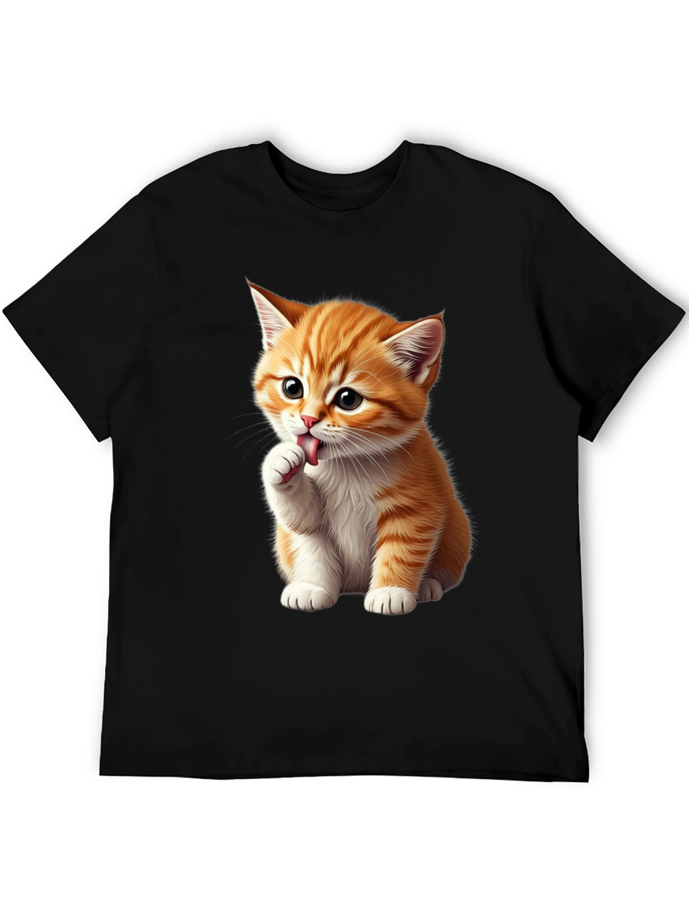 Cute Kitten Graphic Tee - Black Softstyle Shirt
