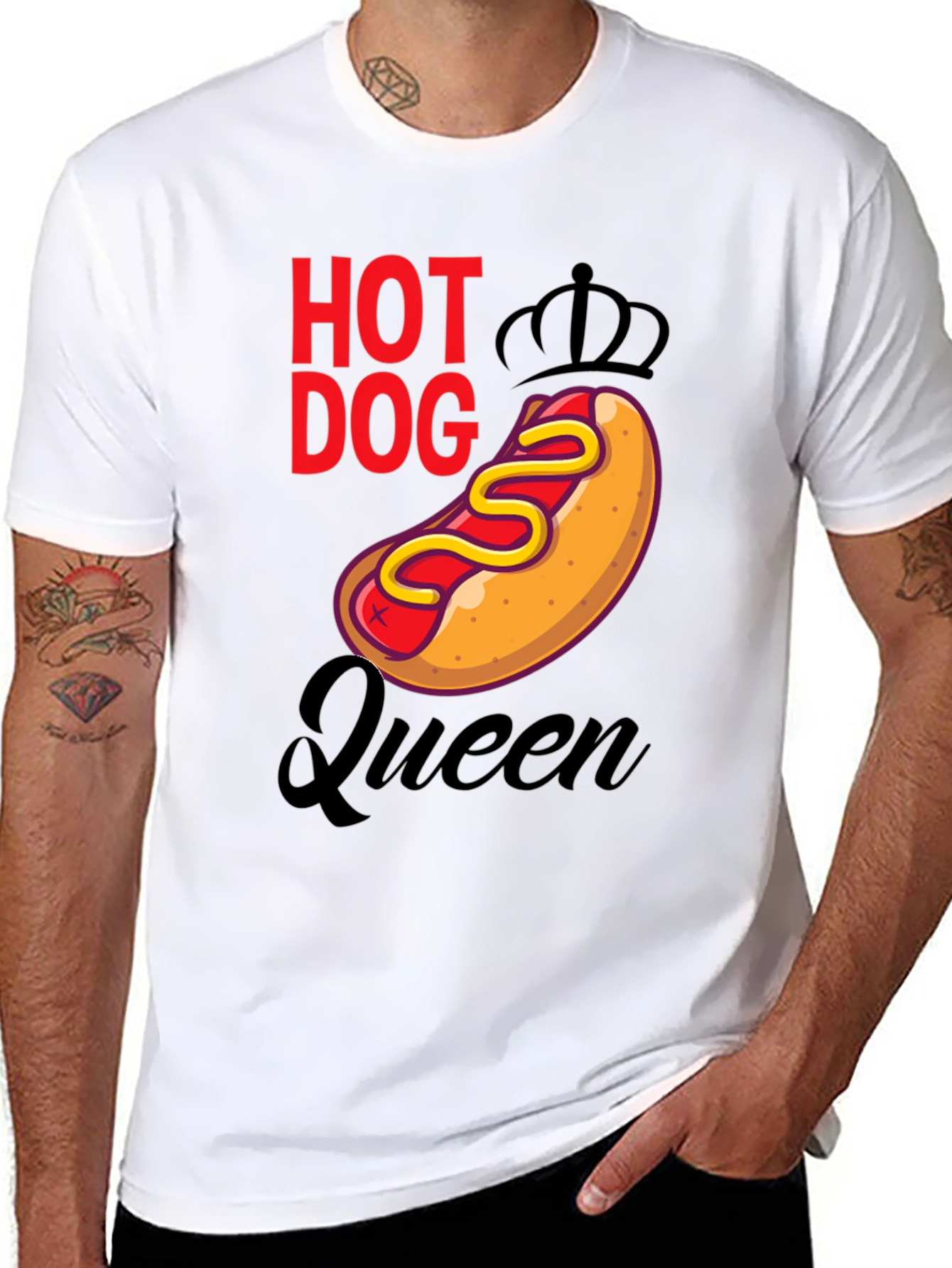 Hot Dog Queen Graphic T-Shirt - Novelty Tee