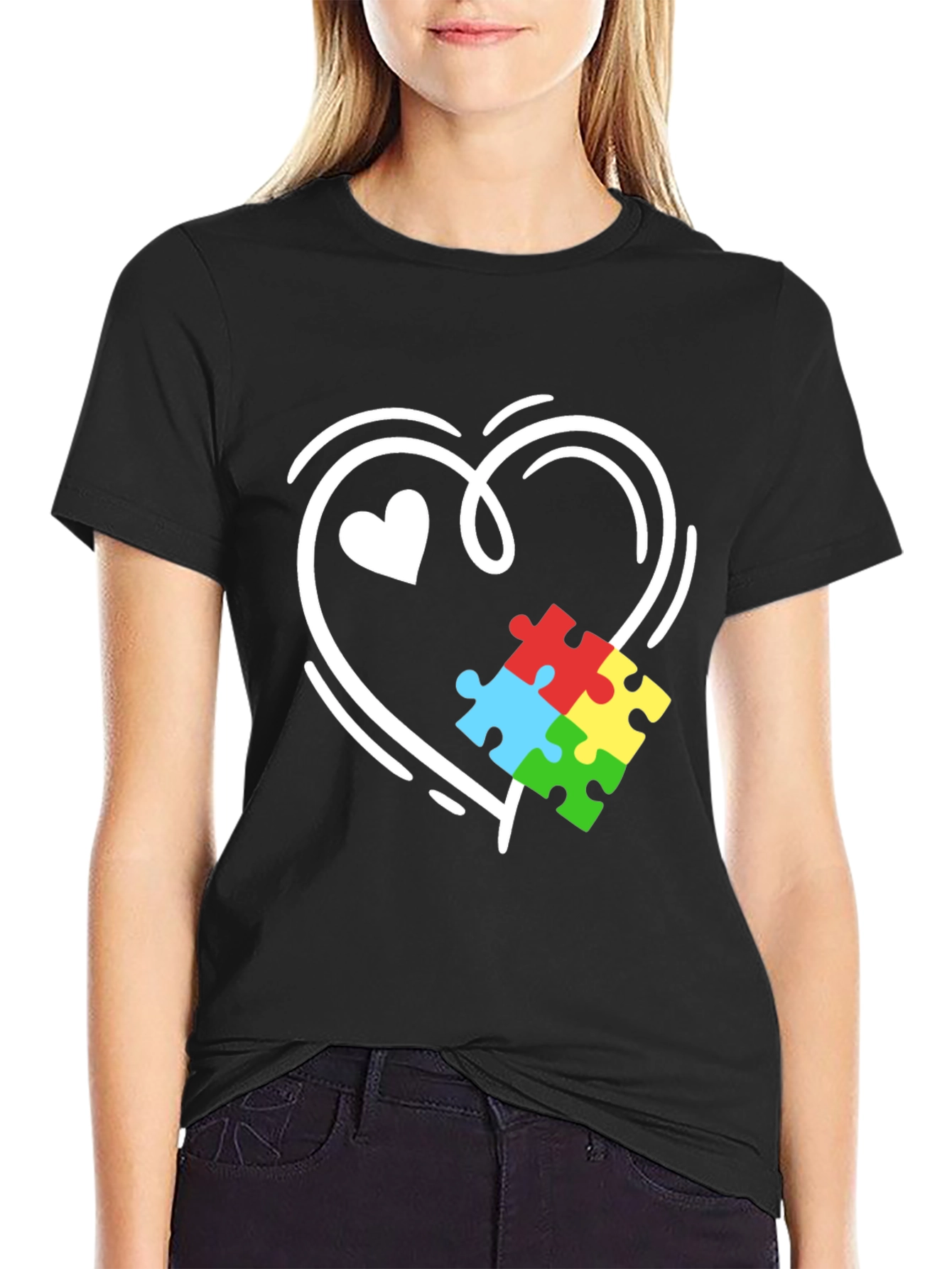 Autism Awareness Heart Puzzle T-Shirt