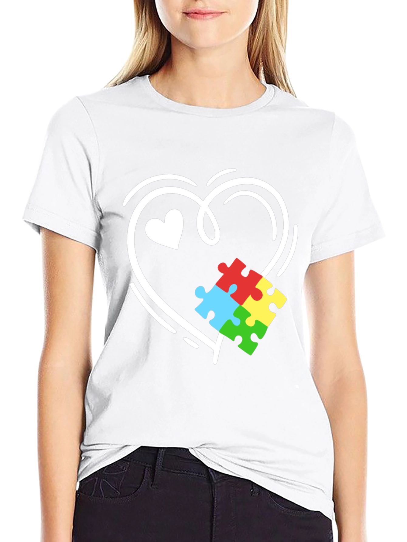 Autism Awareness Heart Puzzle T-Shirt