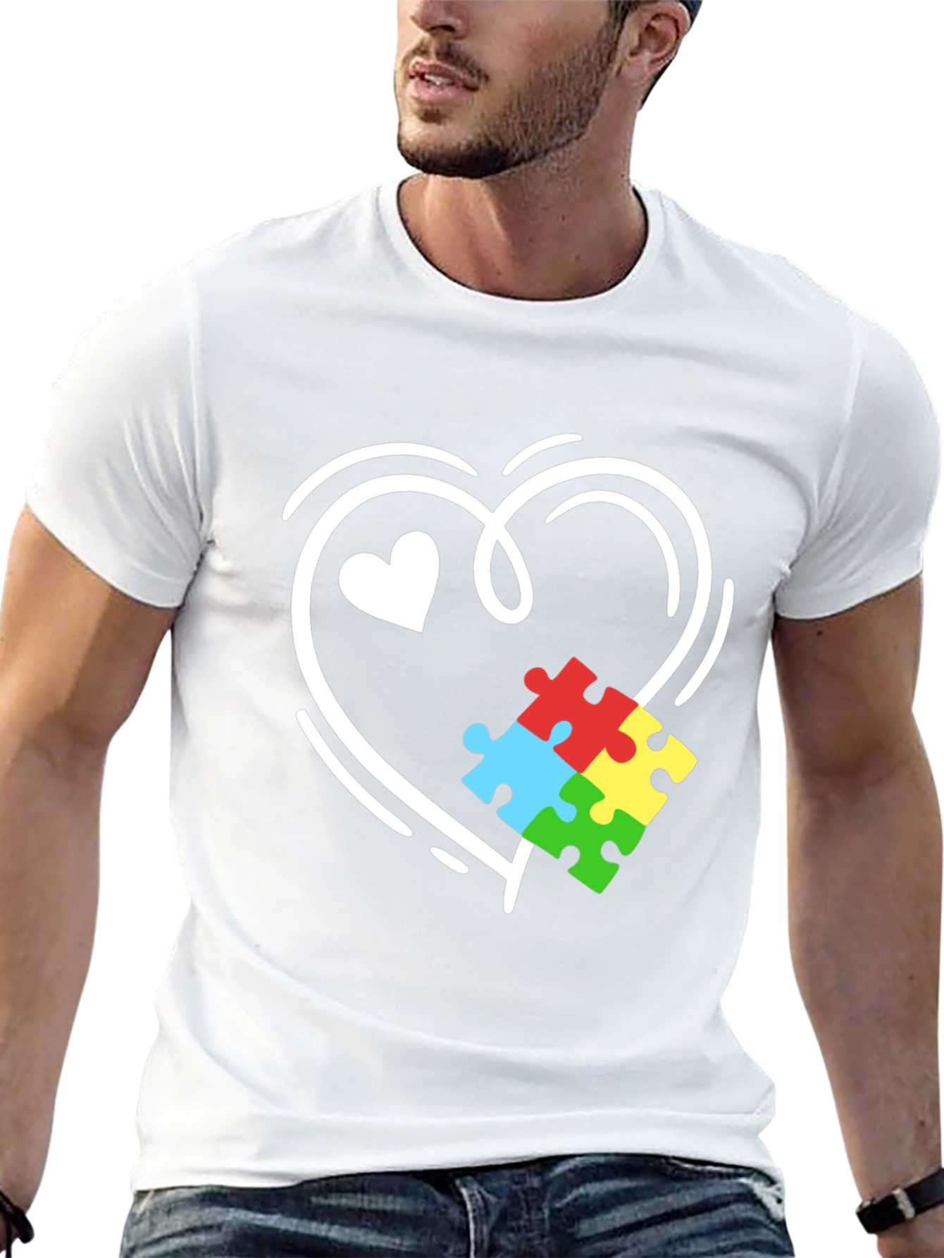 Autism Awareness Heart Puzzle T-Shirt