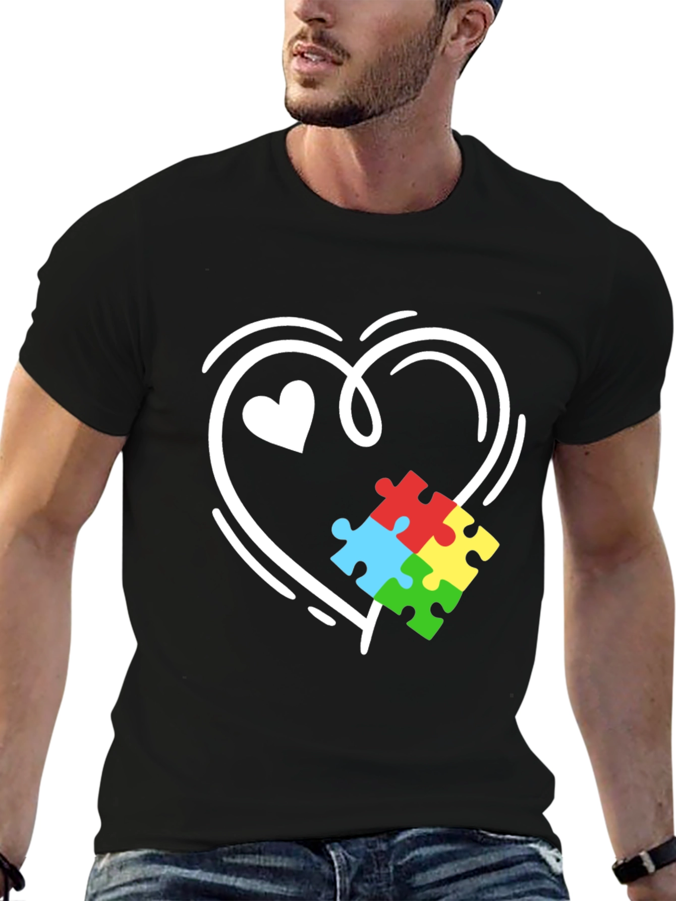 Autism Awareness Heart Puzzle T-Shirt