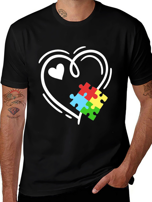 Autism Awareness Heart Puzzle T-Shirt