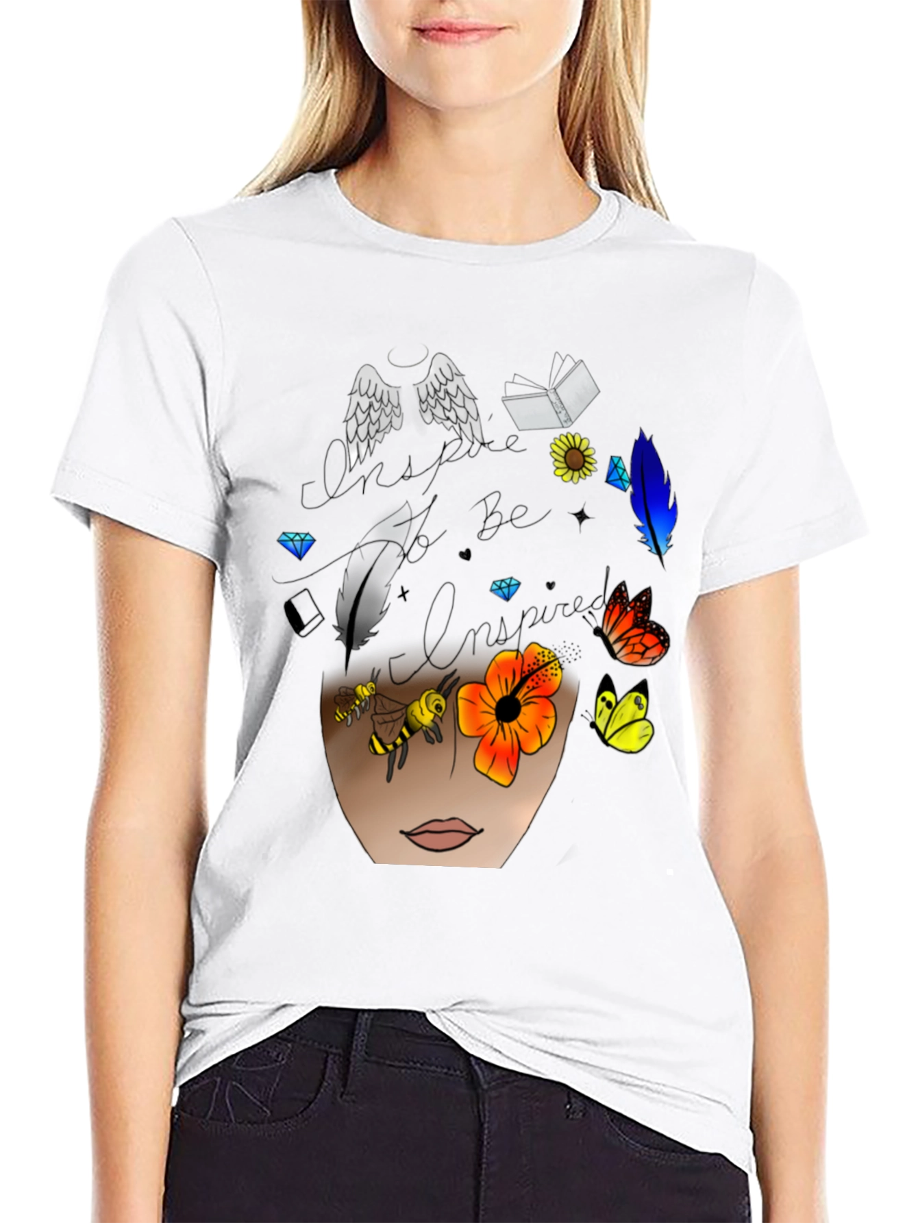 Inspire T-Shirt - Wings Flowers and Inspiration