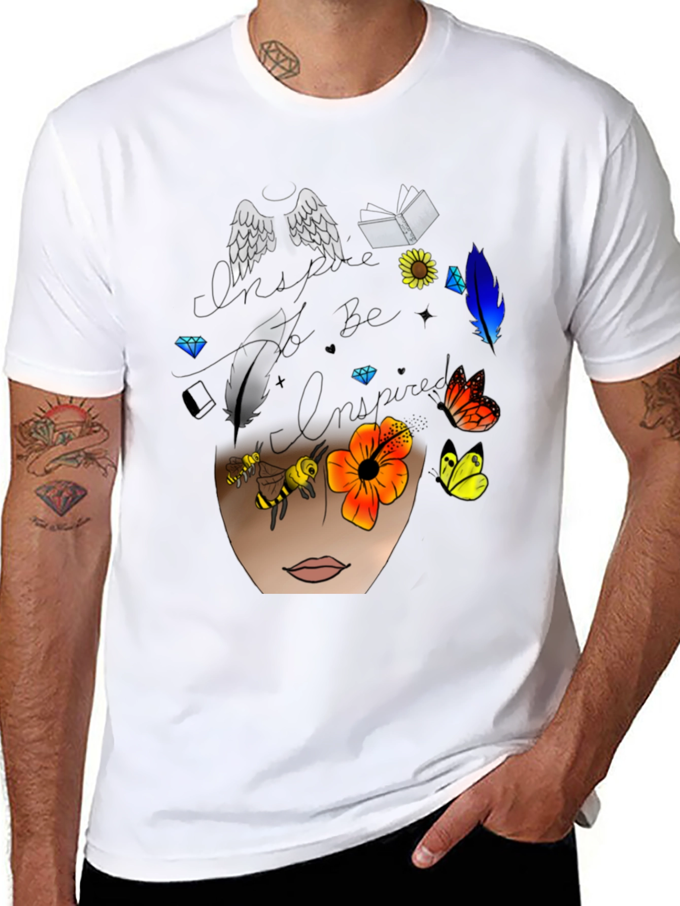 Inspire T-Shirt - Wings Flowers and Inspiration