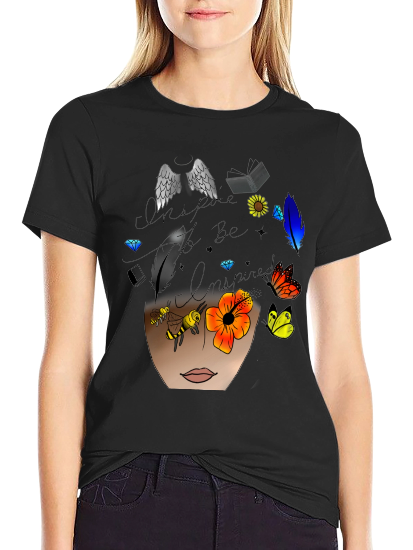 Inspire T-Shirt - Wings Flowers and Inspiration