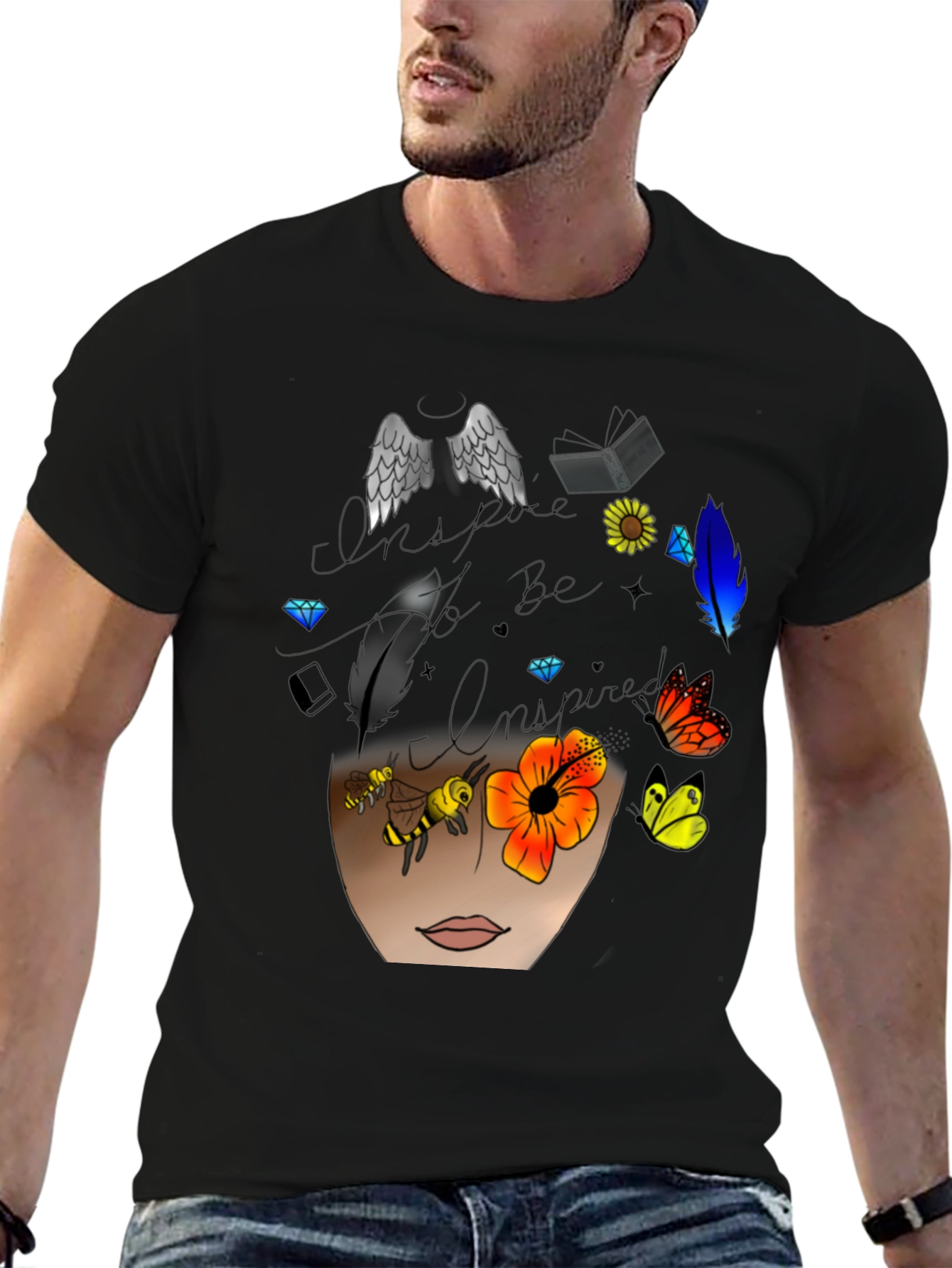 Inspire T-Shirt - Wings Flowers and Inspiration