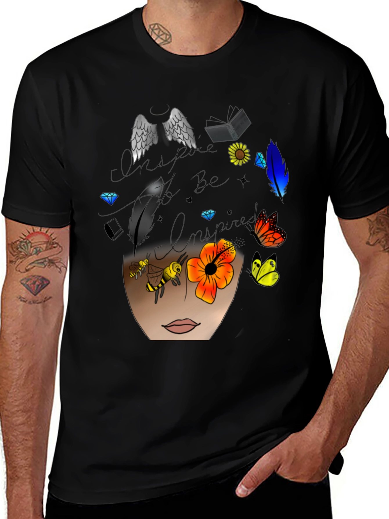 Inspire T-Shirt - Wings Flowers and Inspiration
