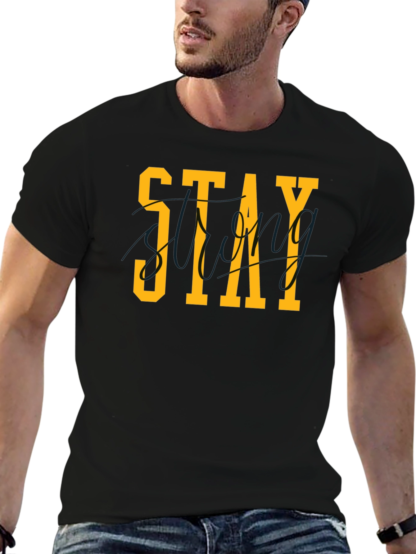 Stay Strong Graphic T-Shirt - Black