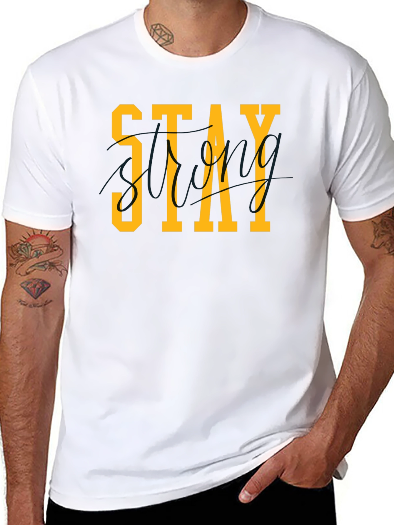 Stay Strong Graphic T-Shirt - Black