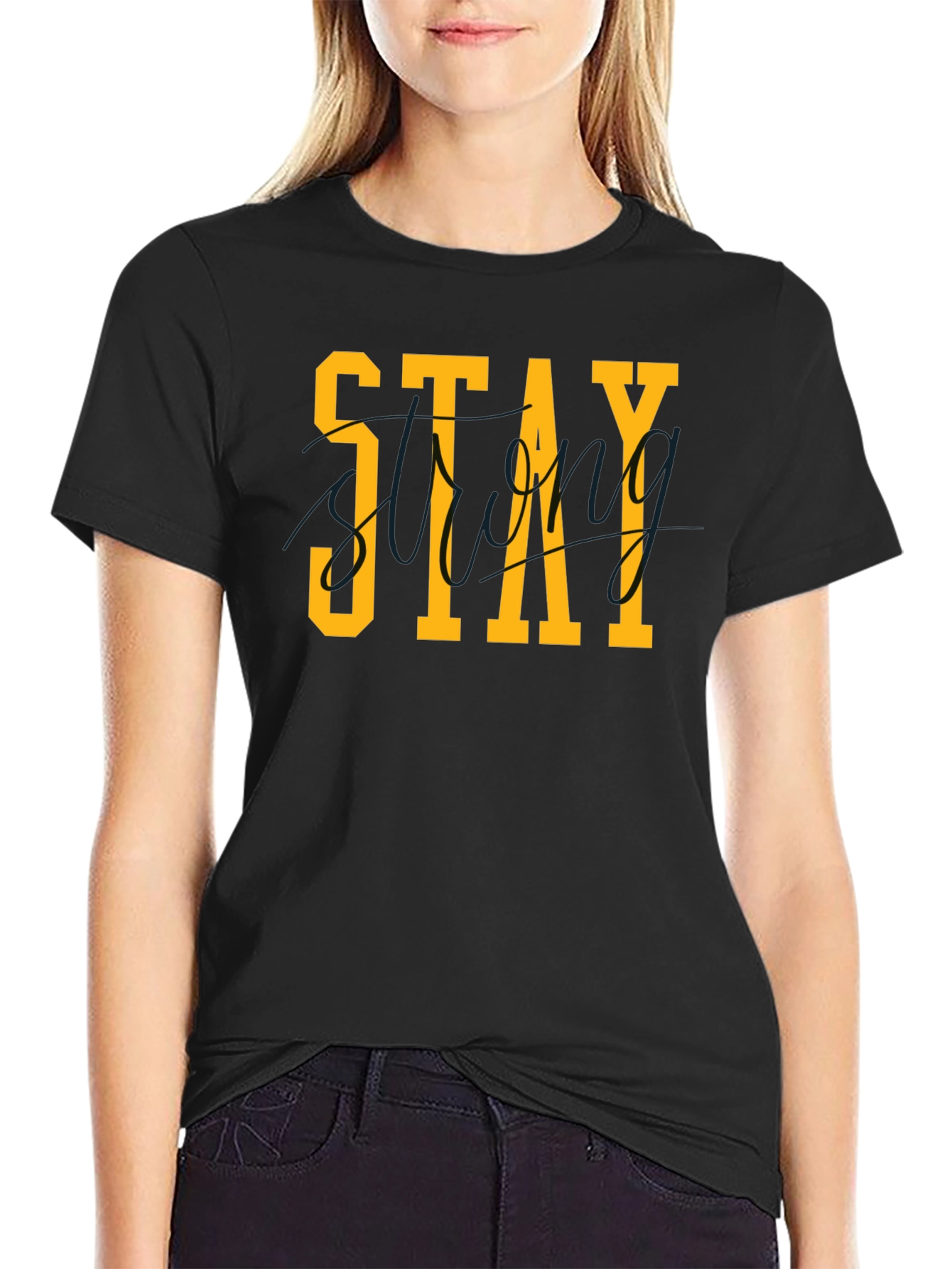 Stay Strong Graphic T-Shirt - Black