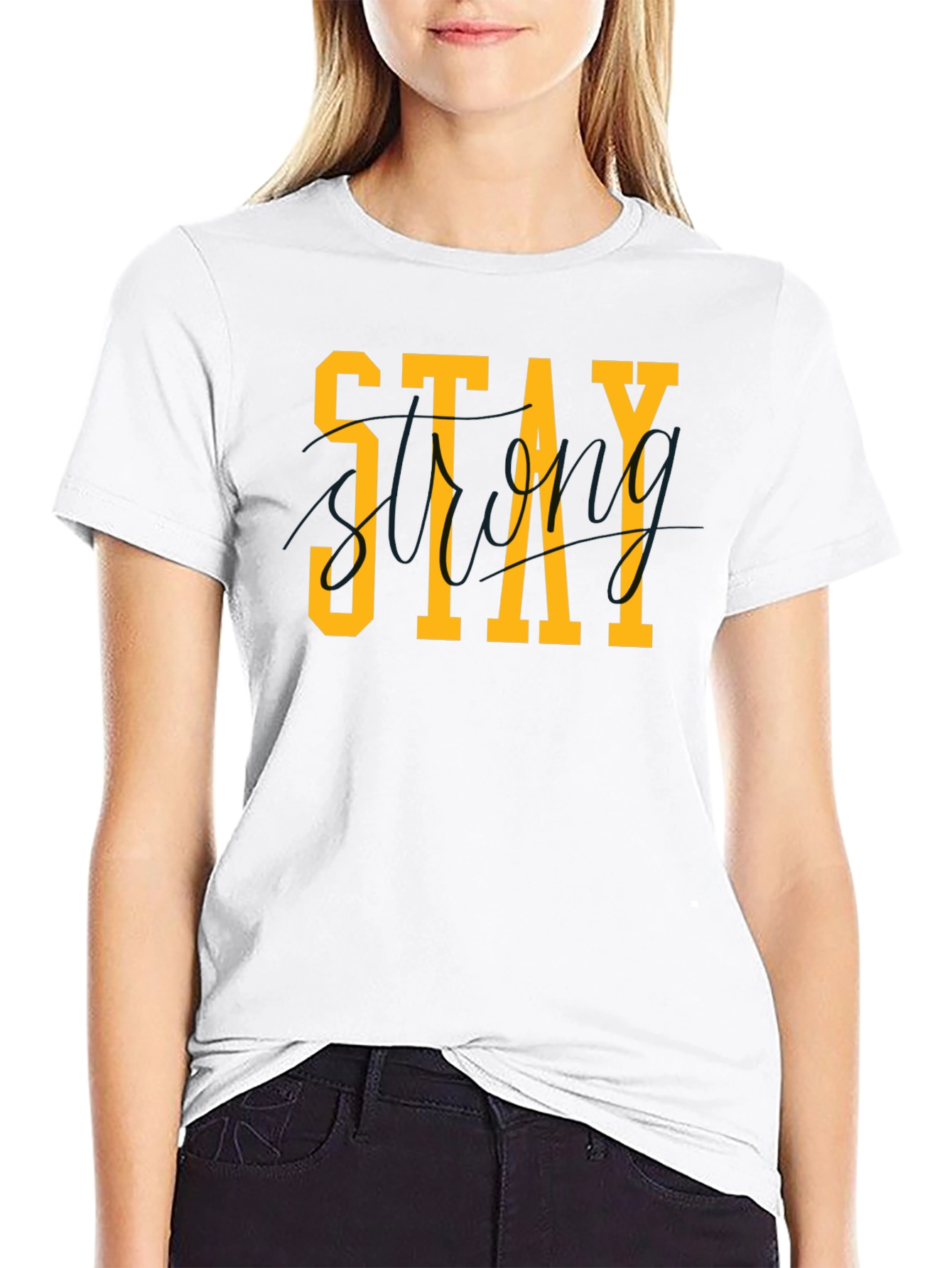 Stay Strong Graphic T-Shirt - Black