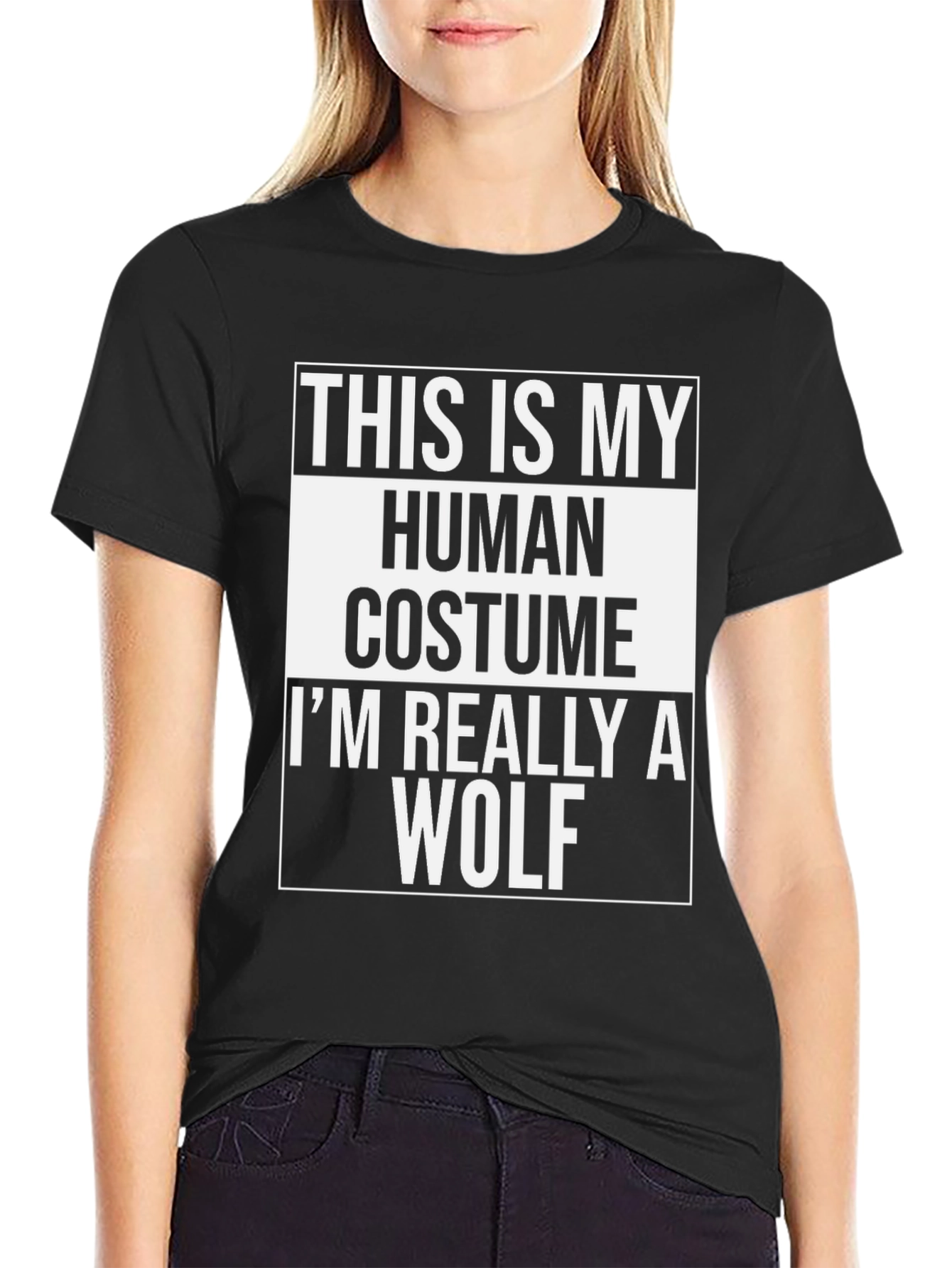 Human Costume Wolf T-Shirt - Funny Graphic Tee