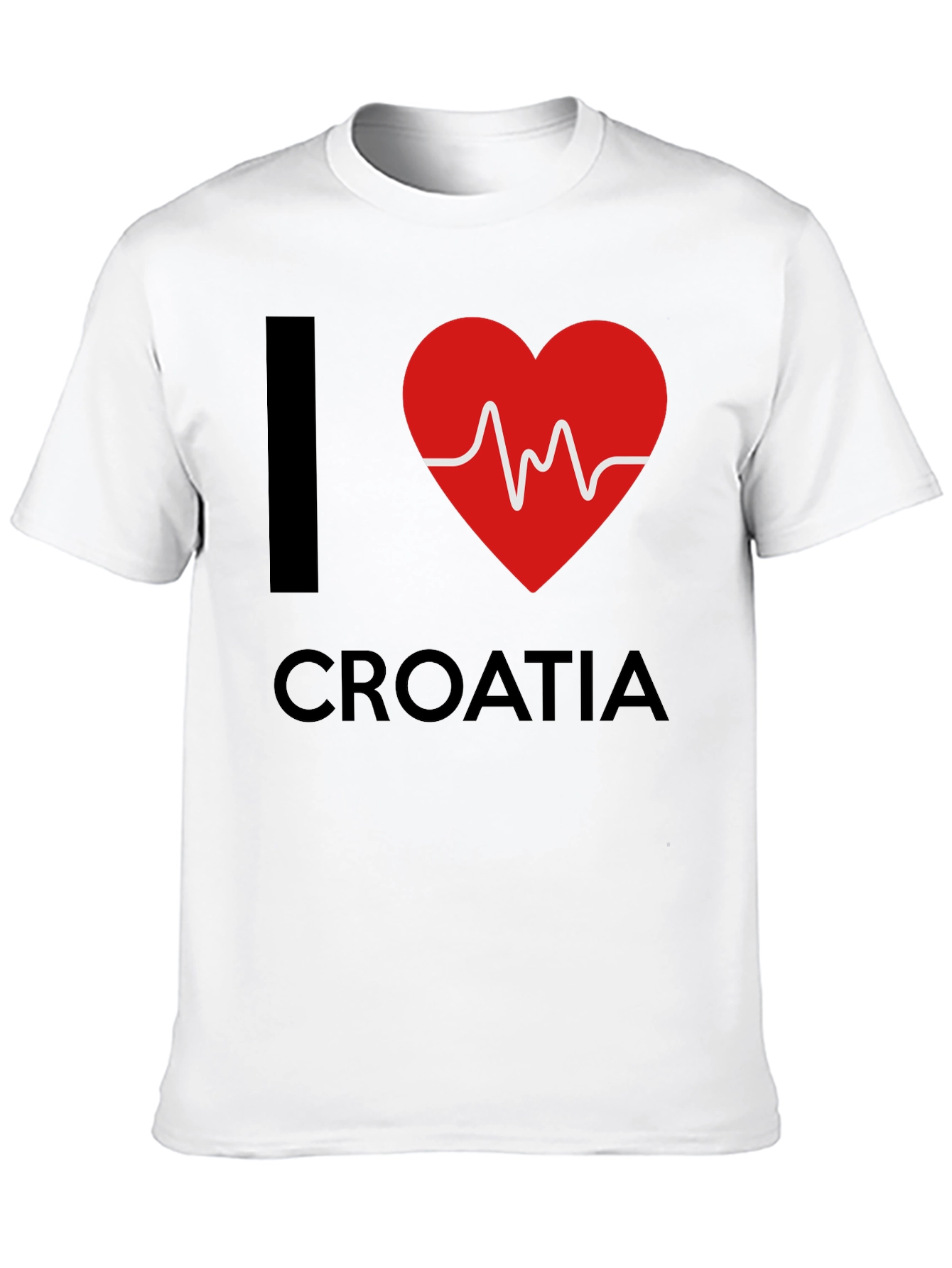 I Love Croatia T-Shirt - Red Heartbeat Design