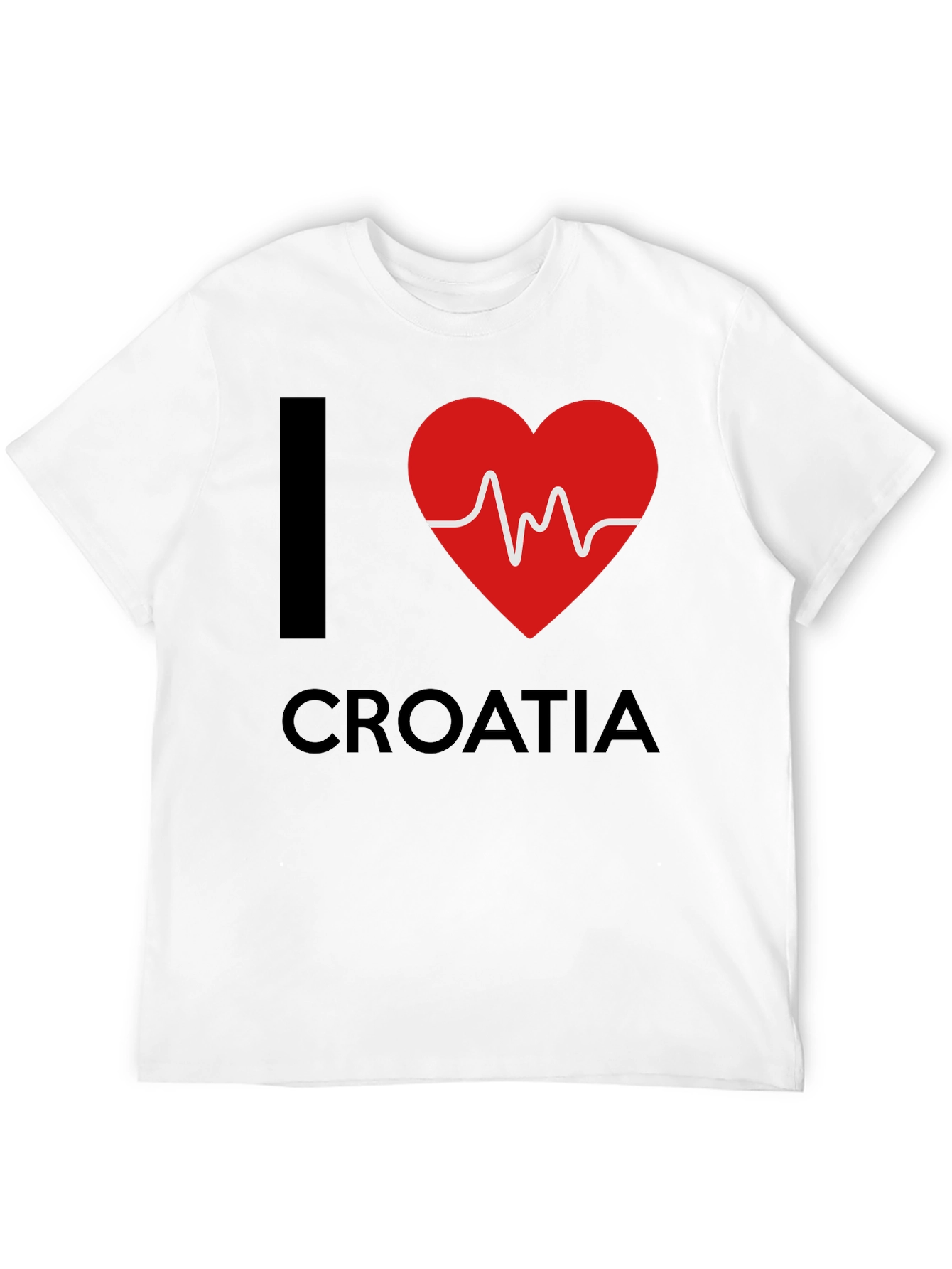 I Love Croatia T-Shirt - Red Heartbeat Design