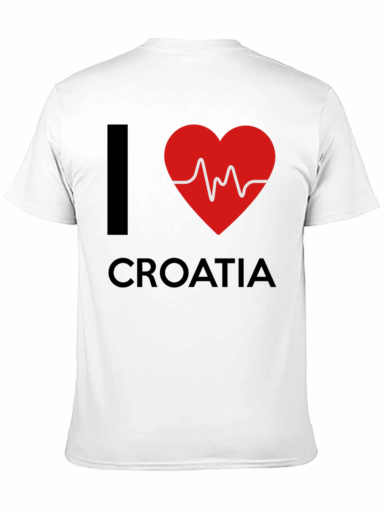 I Love Croatia T-Shirt - Red Heartbeat Design