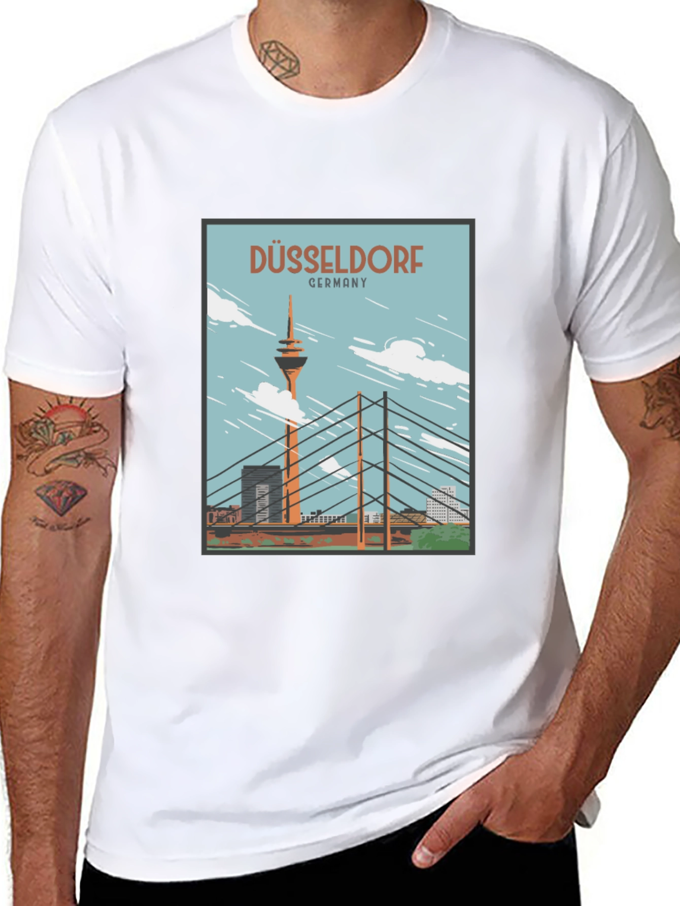 Düsseldorf Germany T-Shirt - Rhine River Landmark Tee