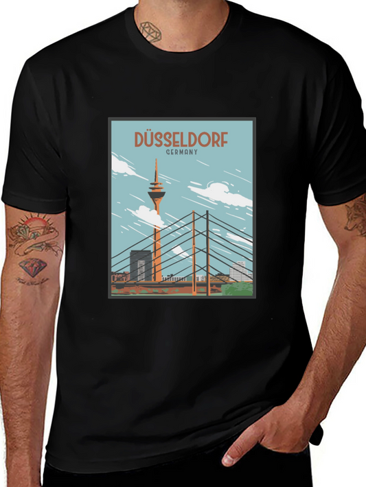 Düsseldorf Germany T-Shirt - Rhine River Landmark Tee