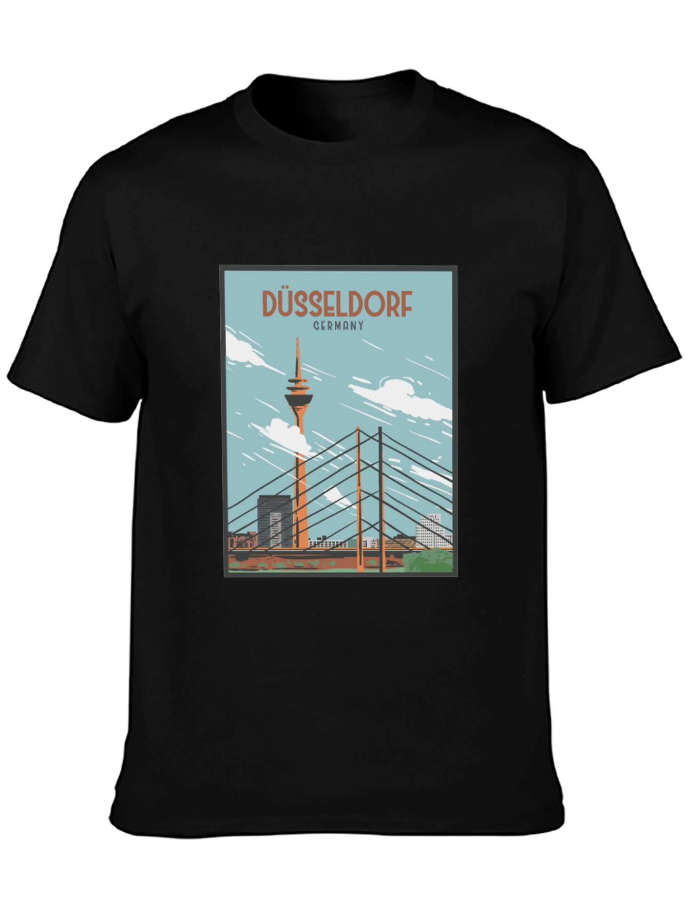 Düsseldorf Germany T-Shirt - Rhine River Landmark Tee