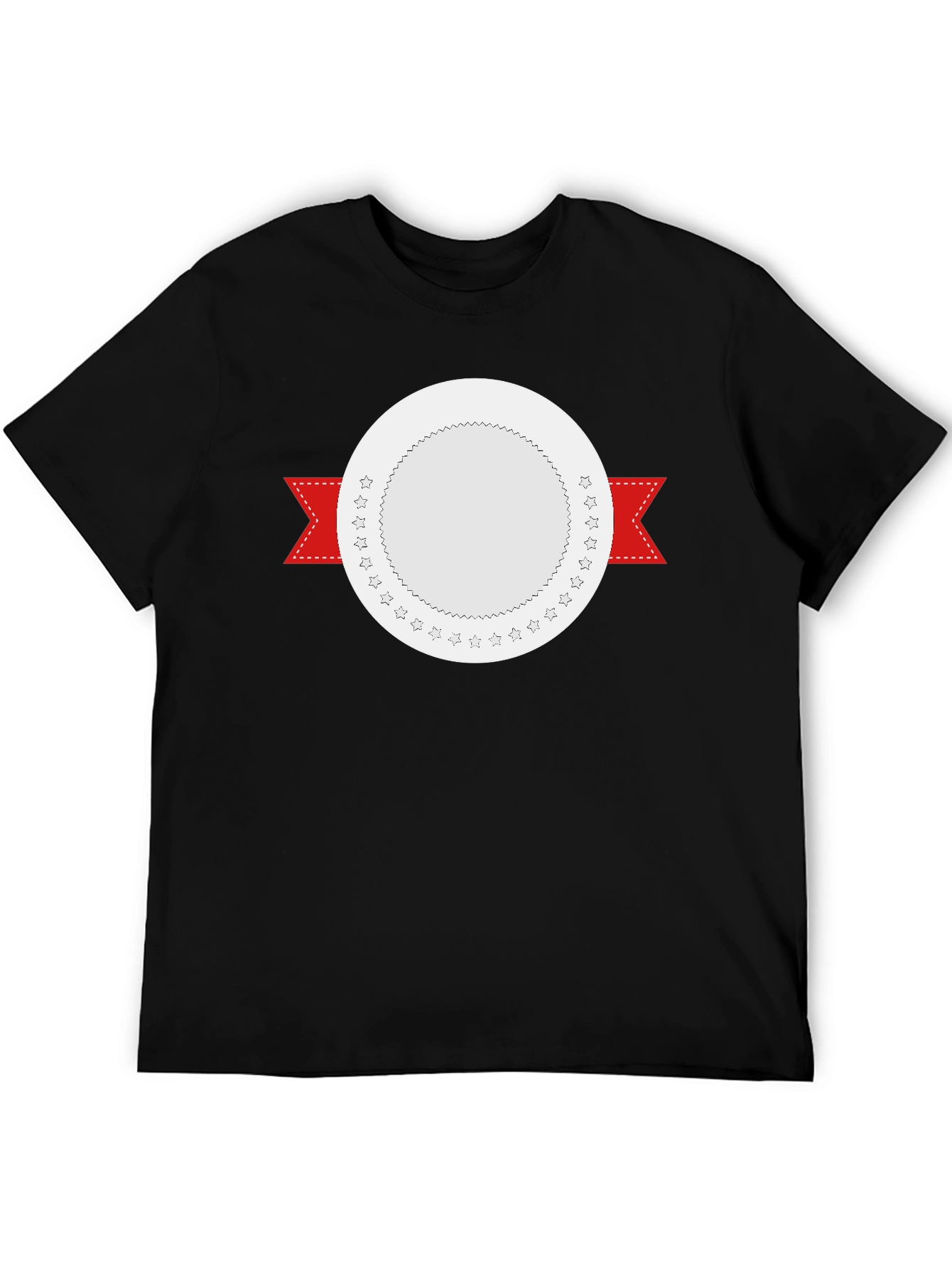 Modern Black T-Shirt with Customizable Badge Design