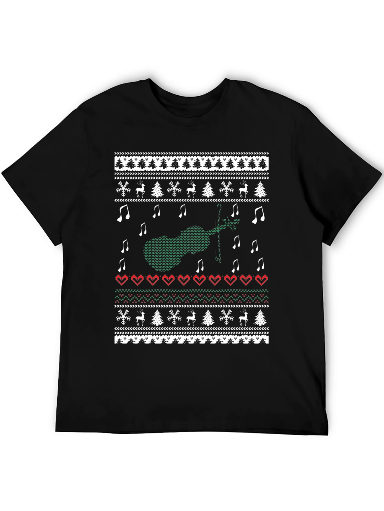 Musical Instrument Christmas Pattern T-Shirt