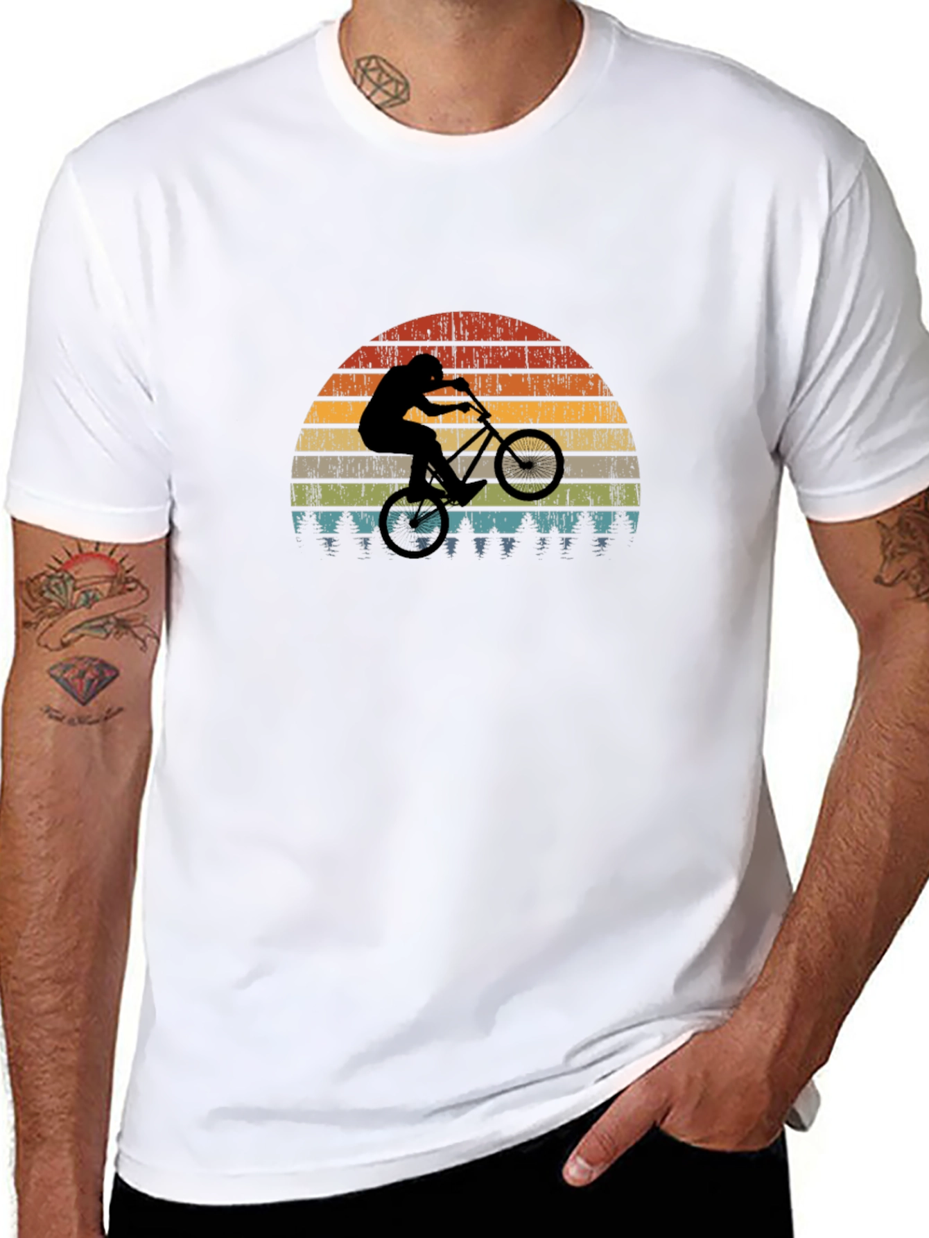 Retro Mountain Biker Graphic T-Shirt