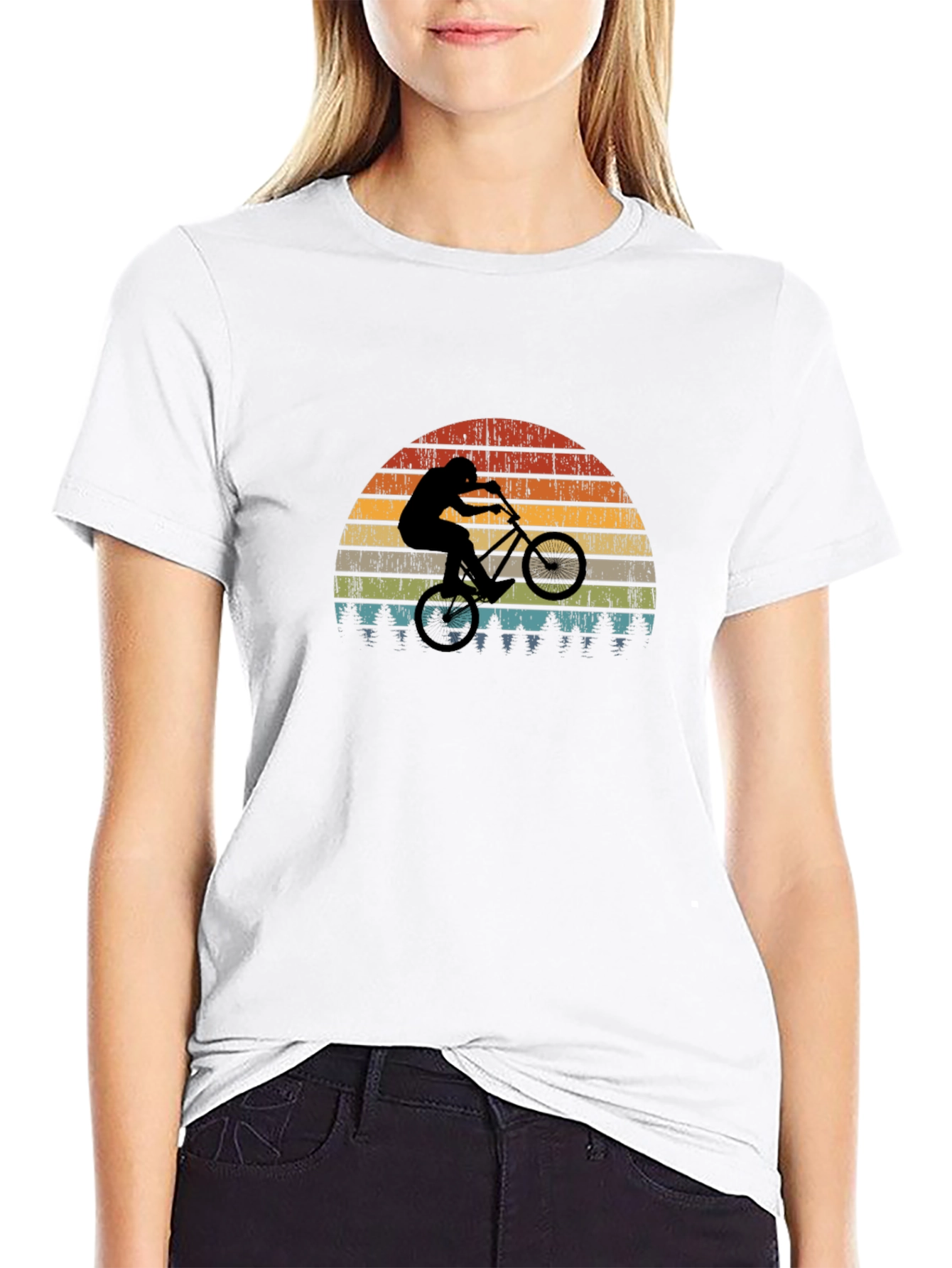 Retro Mountain Biker Graphic T-Shirt