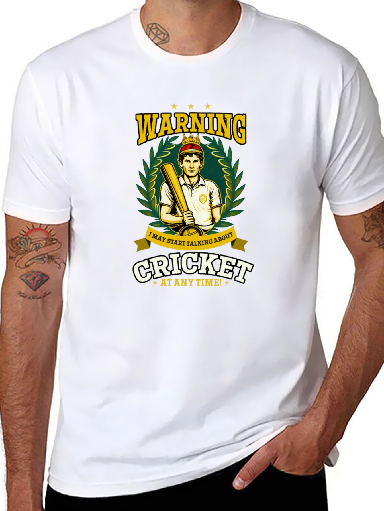 Cricket Fan T-Shirt - Warning: May Start Talking Cricket!
