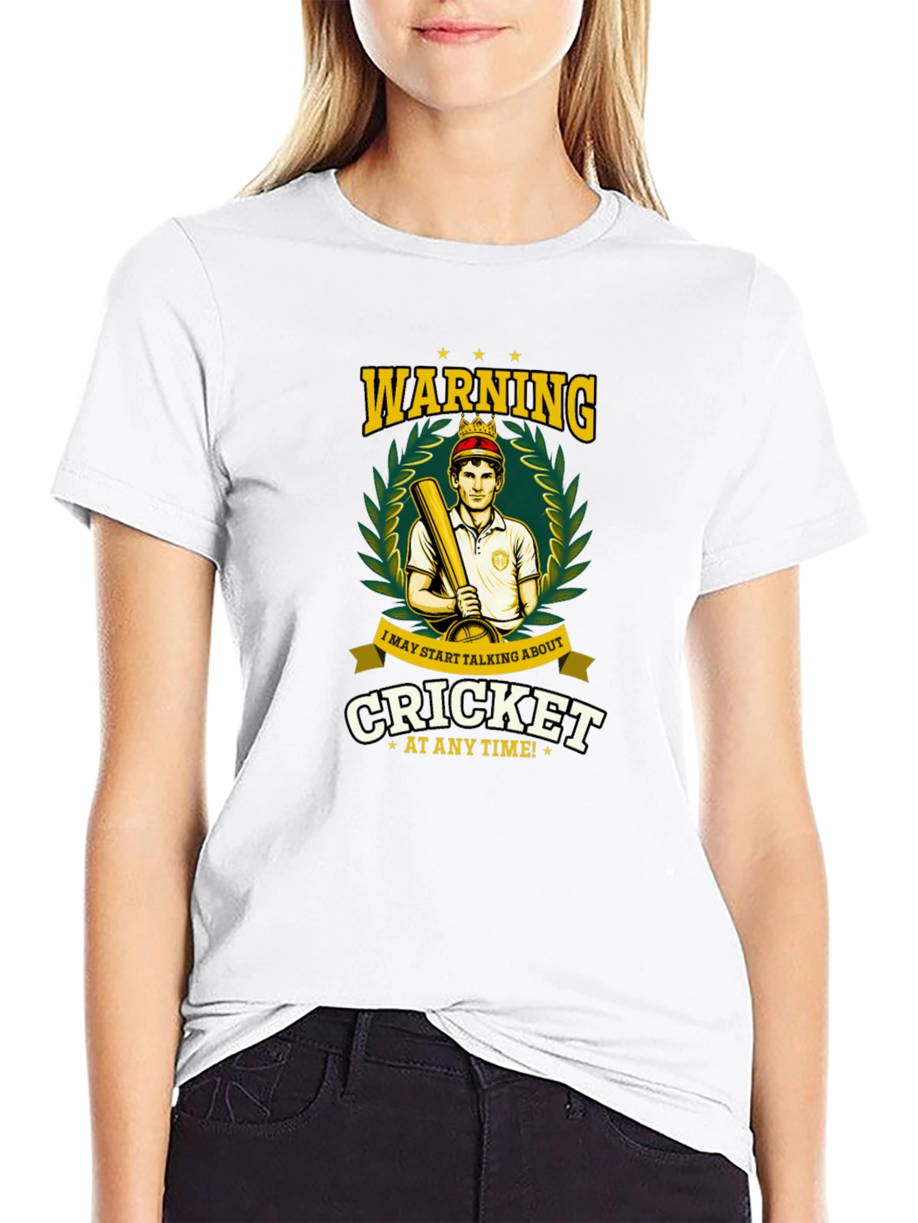 Cricket Fan T-Shirt - Warning: May Start Talking Cricket!