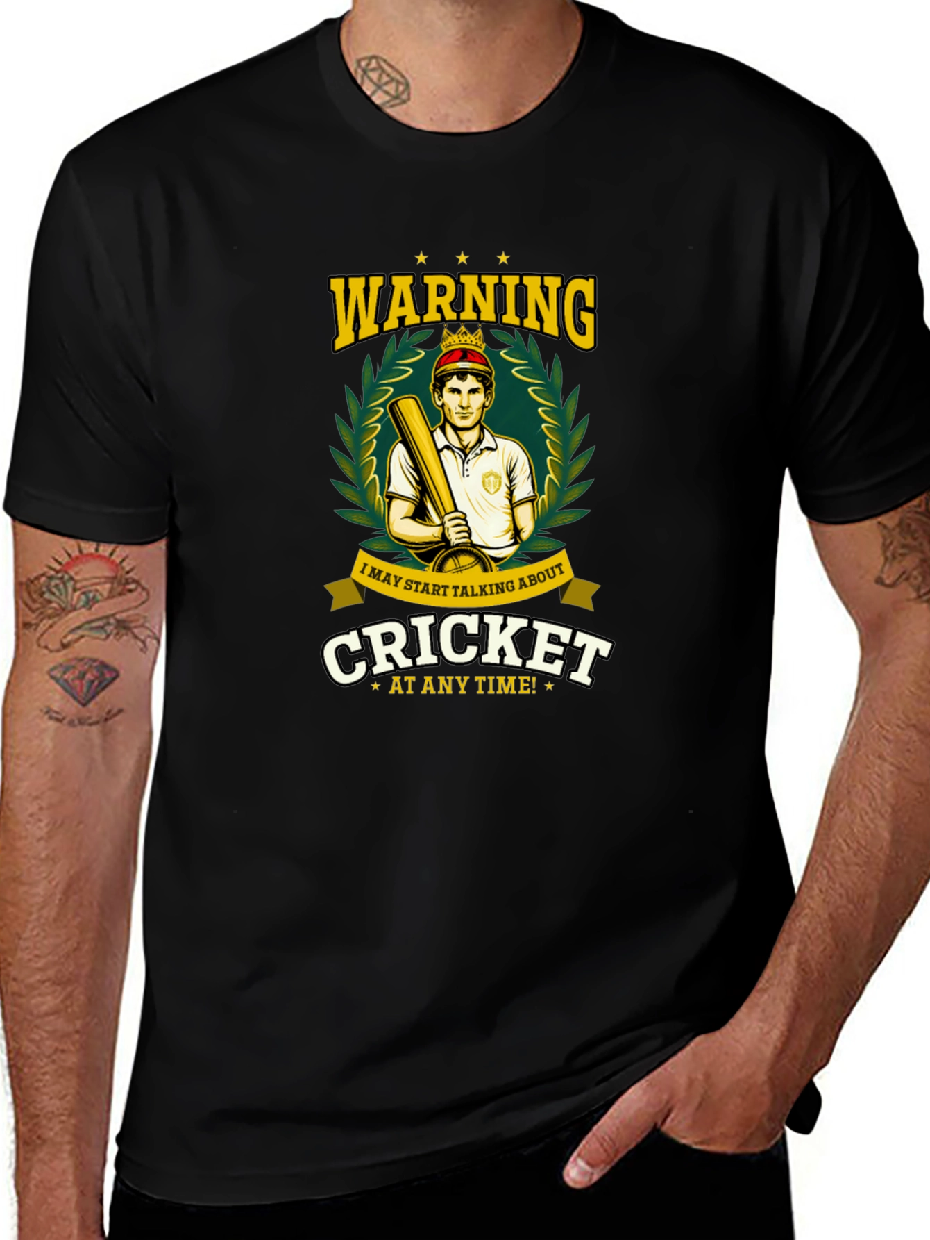 Cricket Fan T-Shirt - Warning: May Start Talking Cricket!