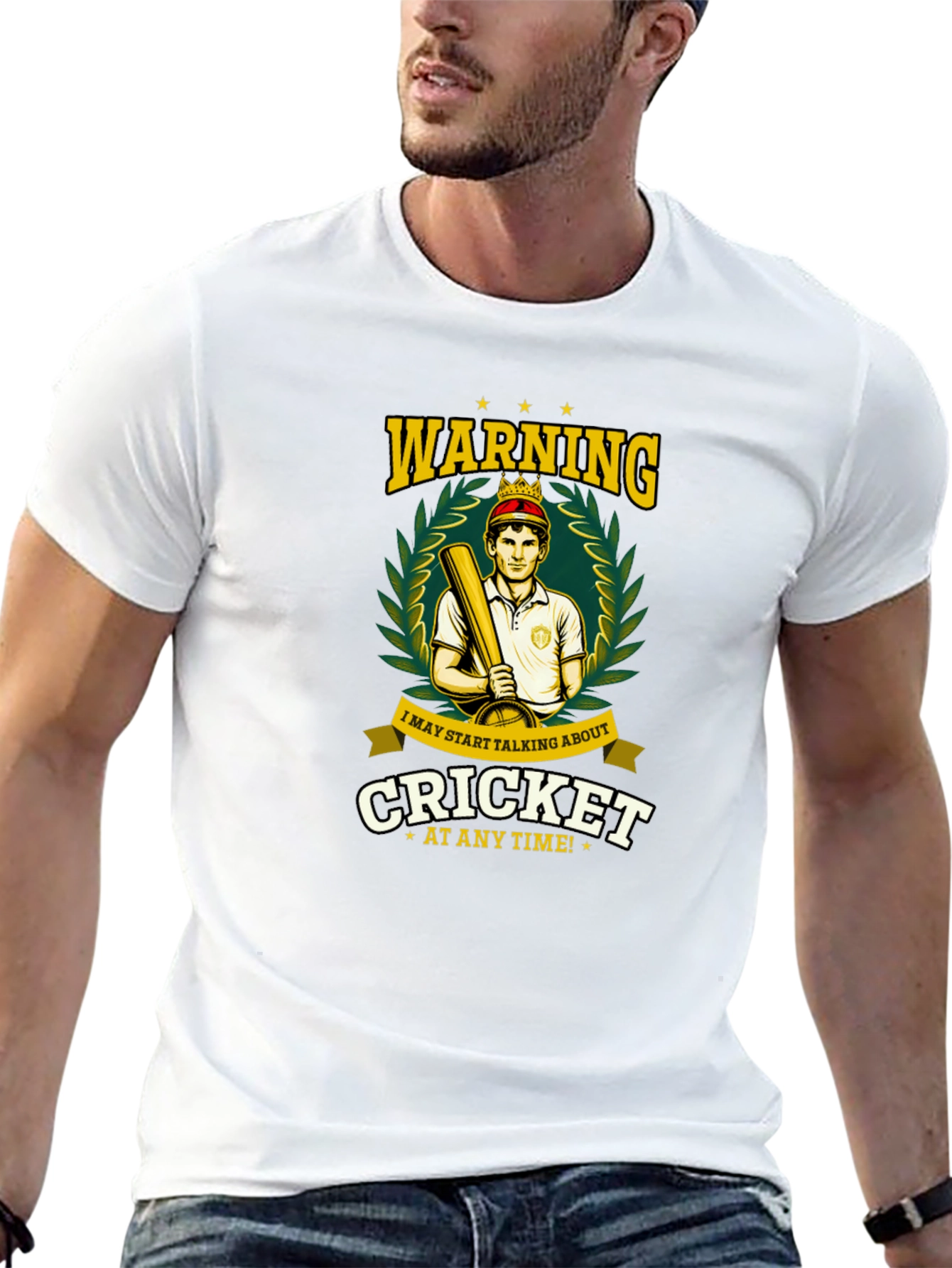 Cricket Fan T-Shirt - Warning: May Start Talking Cricket!