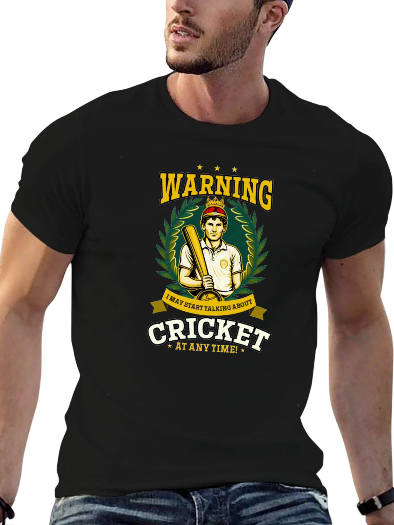 Cricket Fan T-Shirt - Warning: May Start Talking Cricket!