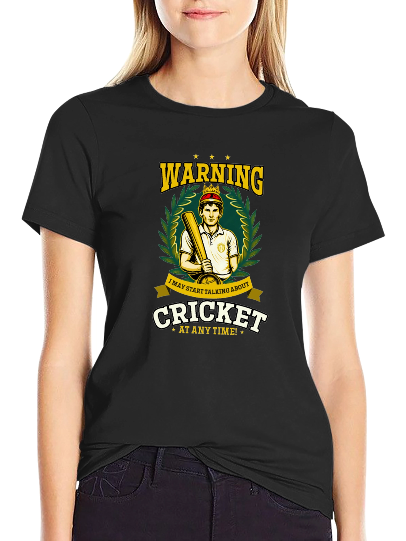 Cricket Fan T-Shirt - Warning: May Start Talking Cricket!