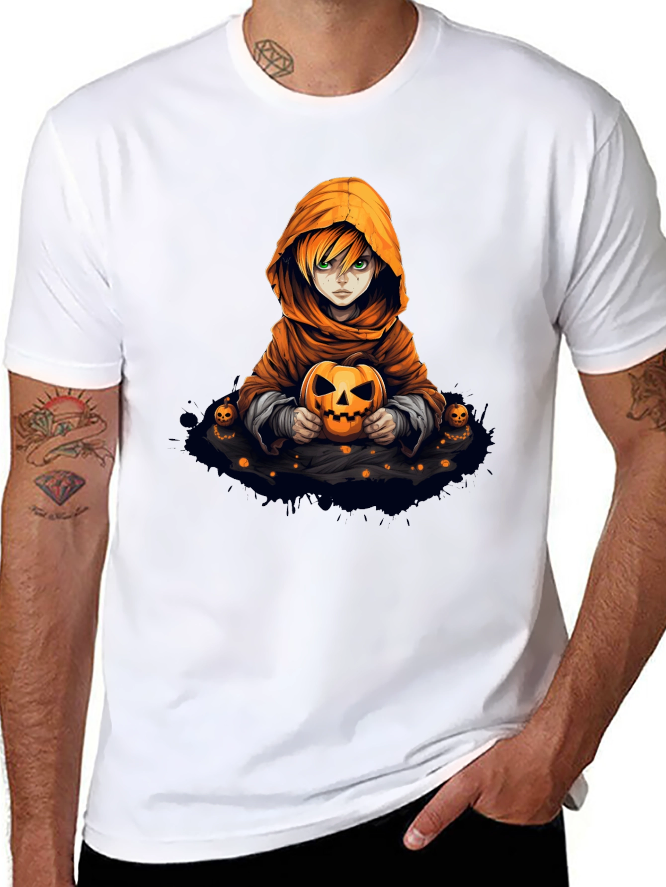 Halloween Anime Character Pumpkin T-Shirt