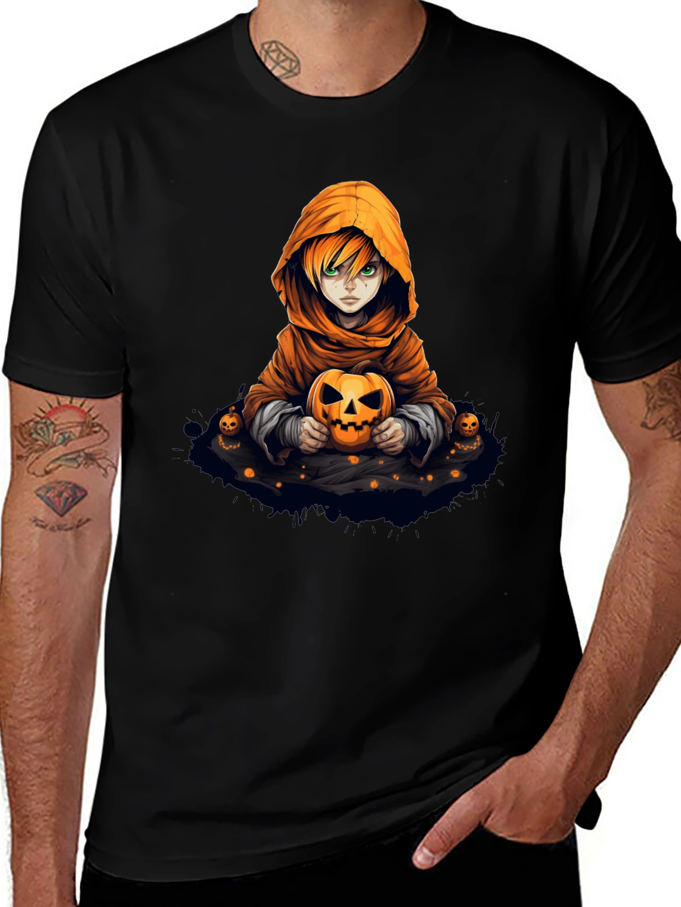 Halloween Anime Character Pumpkin T-Shirt